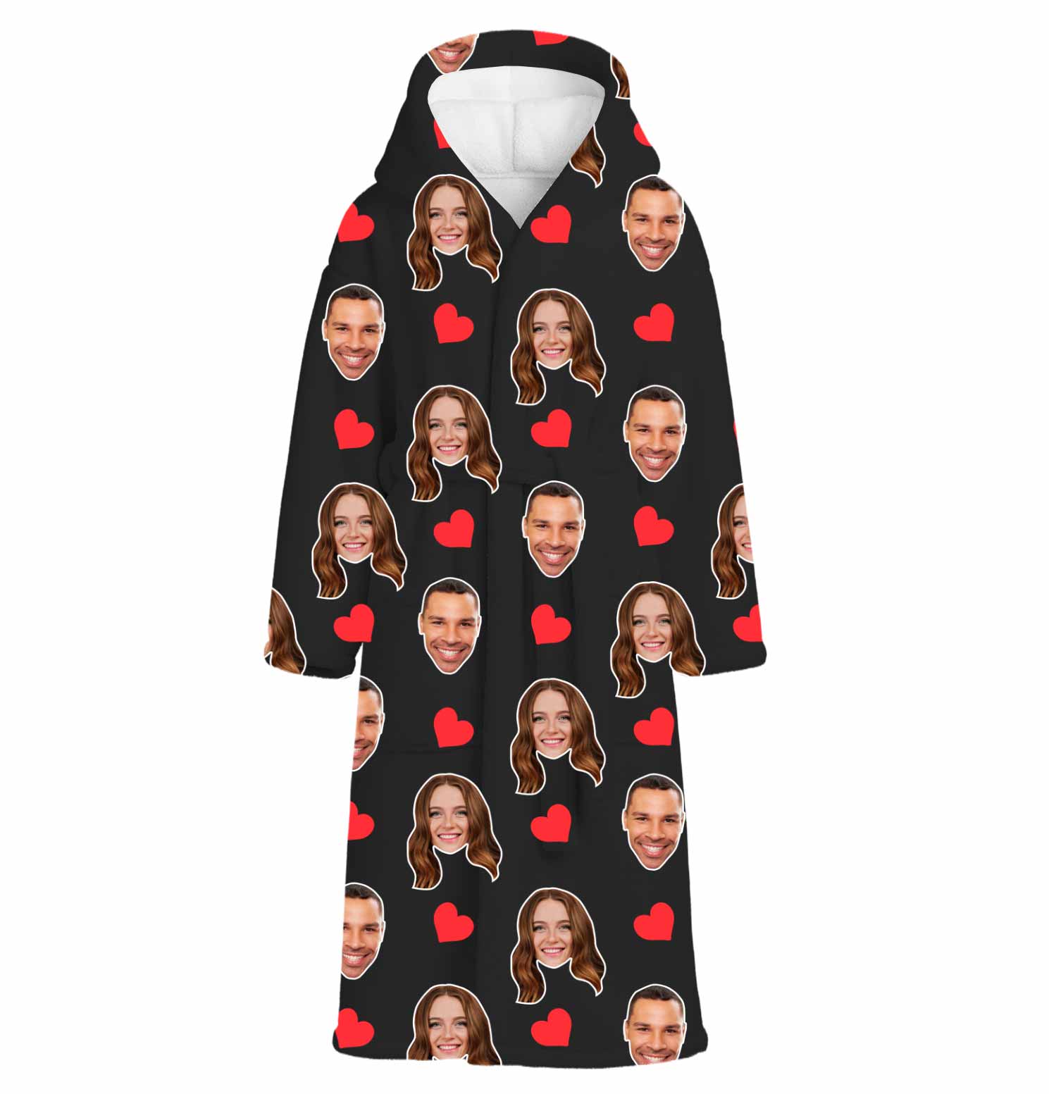 Red Hearts Personalised Dressing Gown