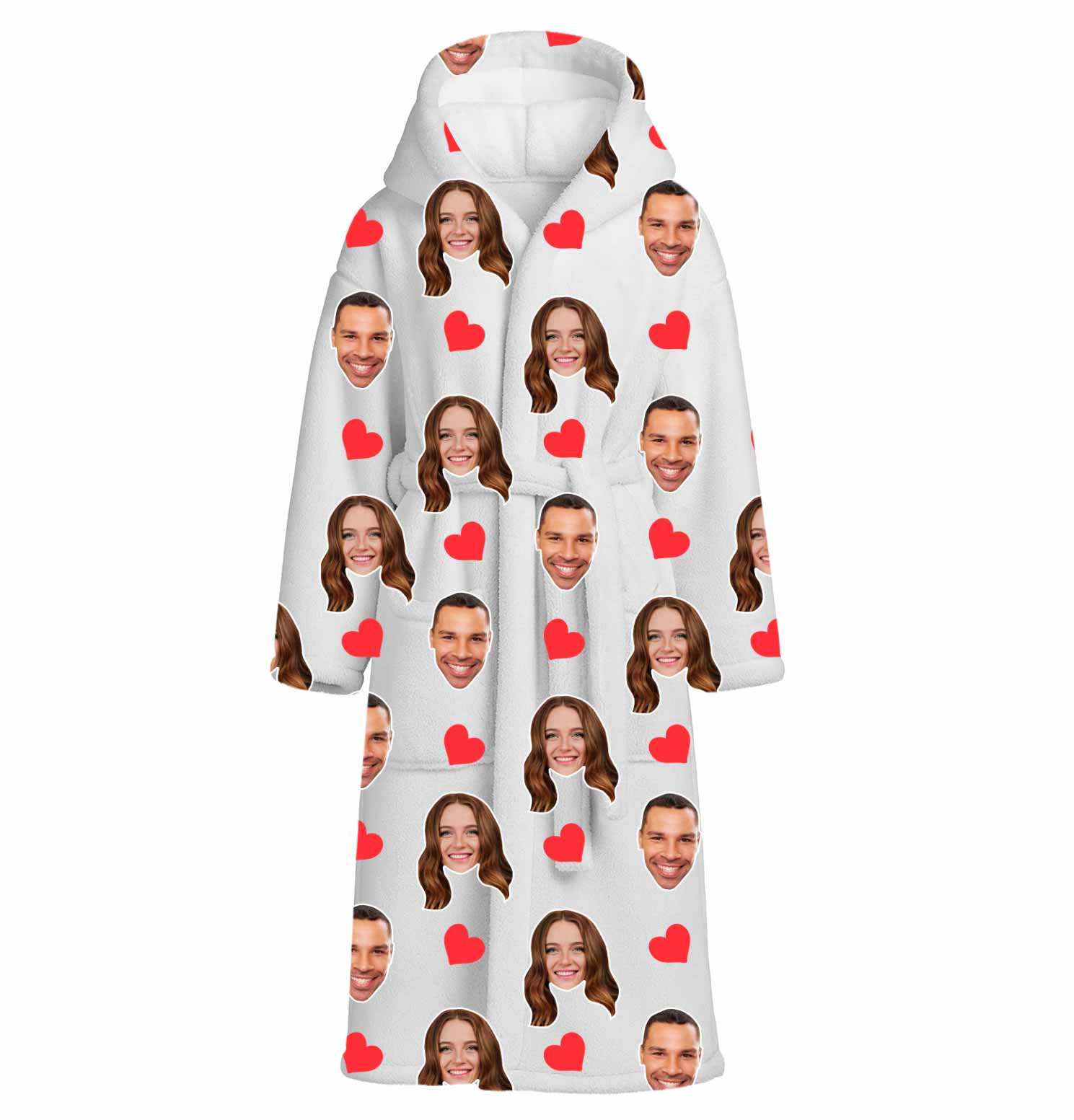 Red Hearts Personalised Dressing Gown