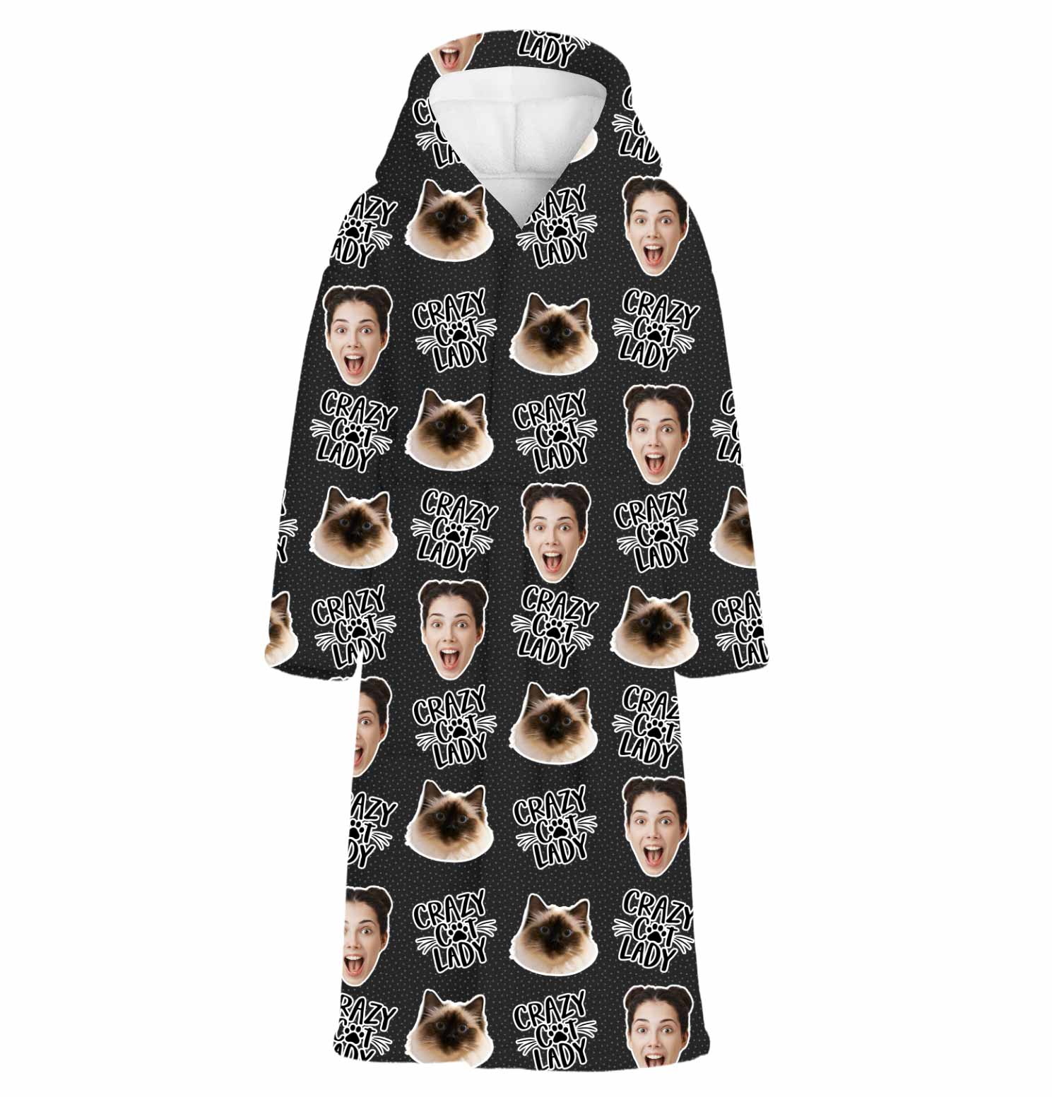 Crazy Cat Lady Personalised Dressing Gown