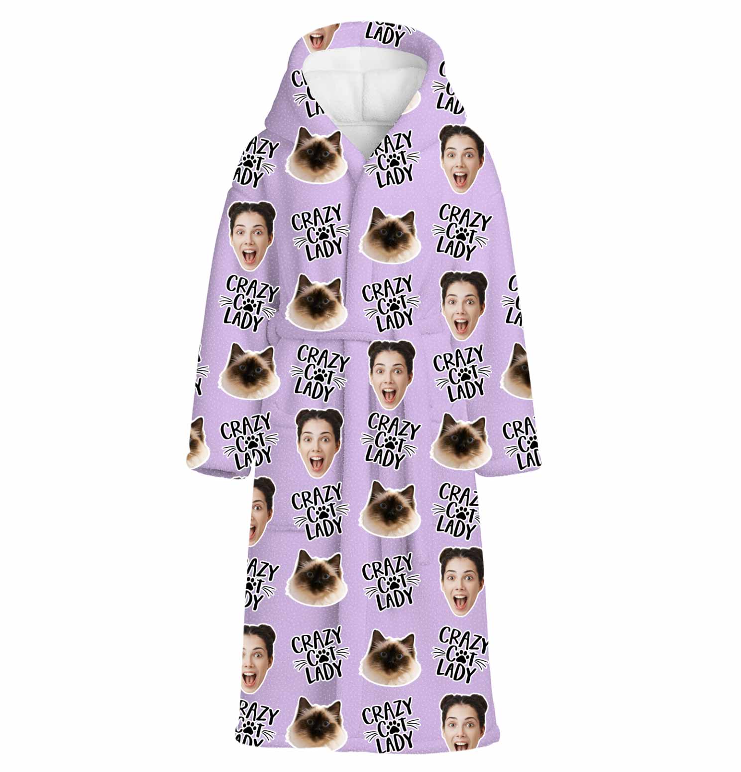Crazy Cat Lady Personalised Dressing Gown