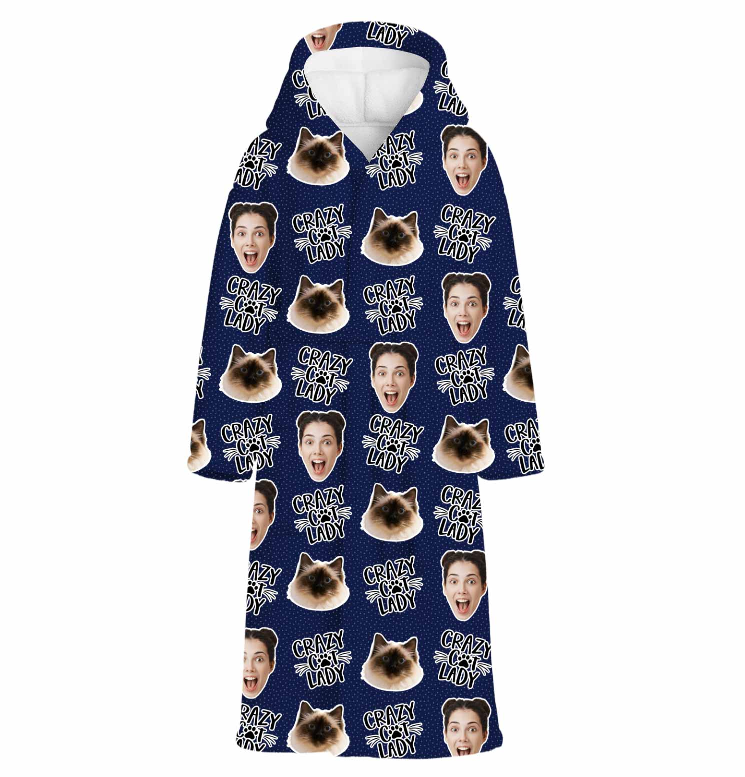 Crazy Cat Lady Personalised Dressing Gown