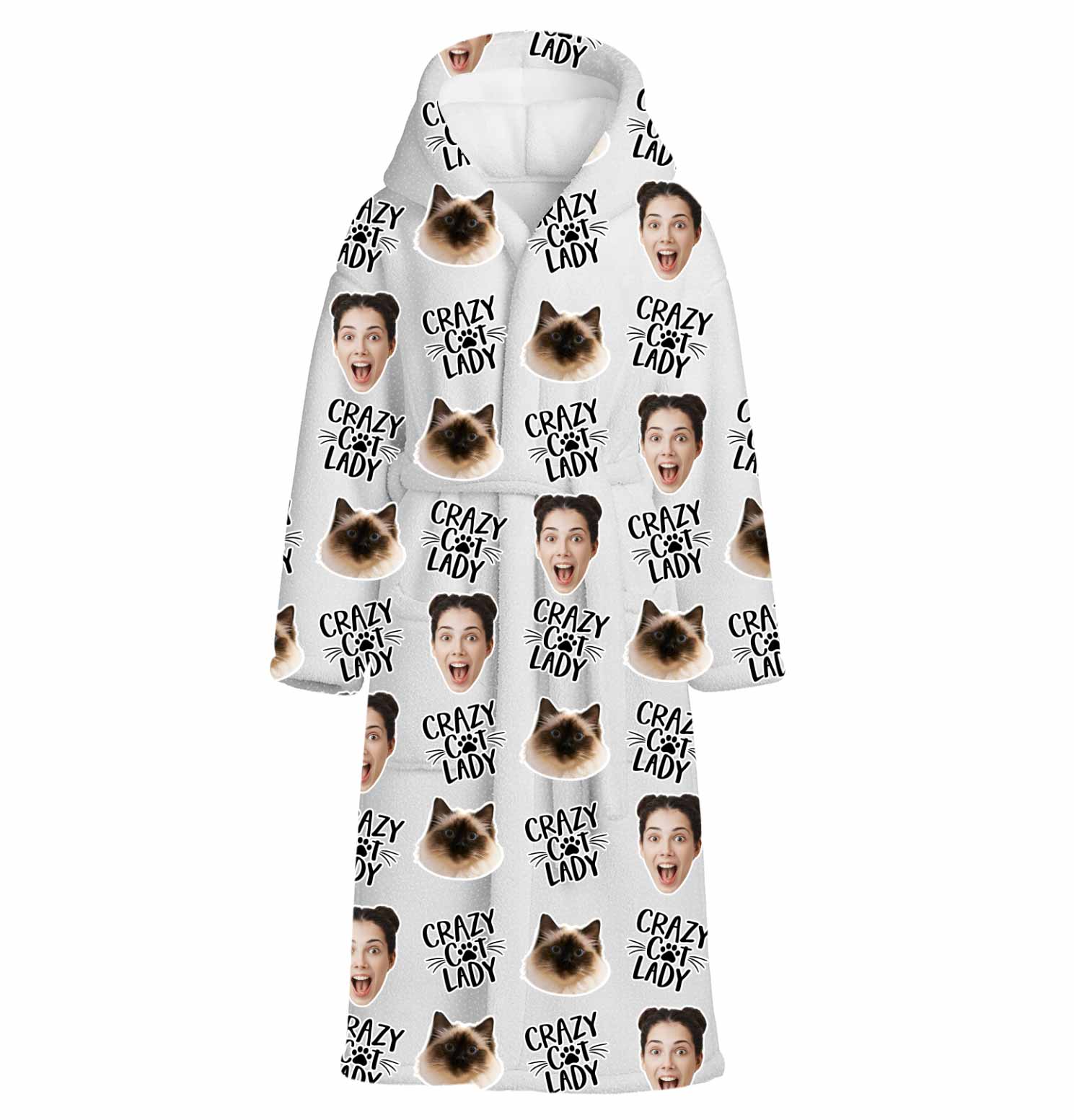 Crazy Cat Lady Personalised Dressing Gown