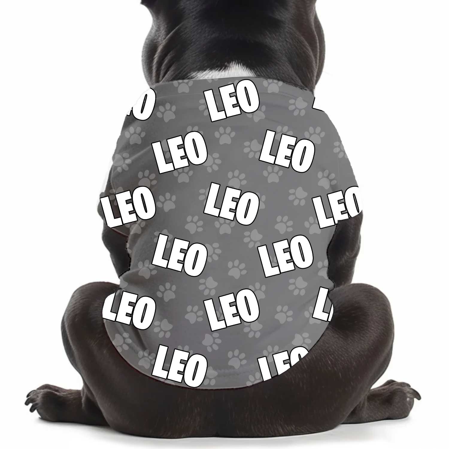 Dog Name Paw Print Personalised Dog T Shirt