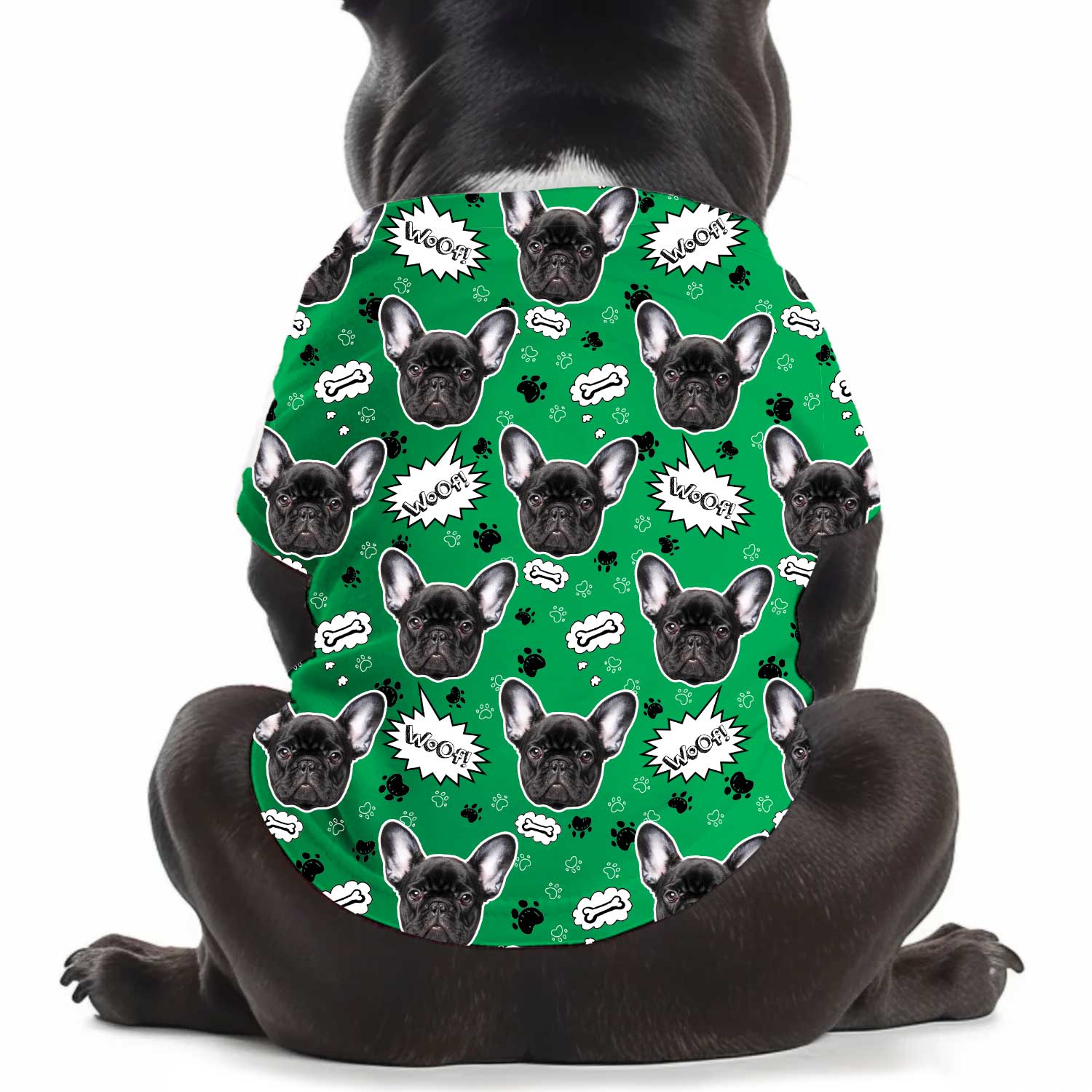 Woof Puppy Print Personalised Dog T Shirt