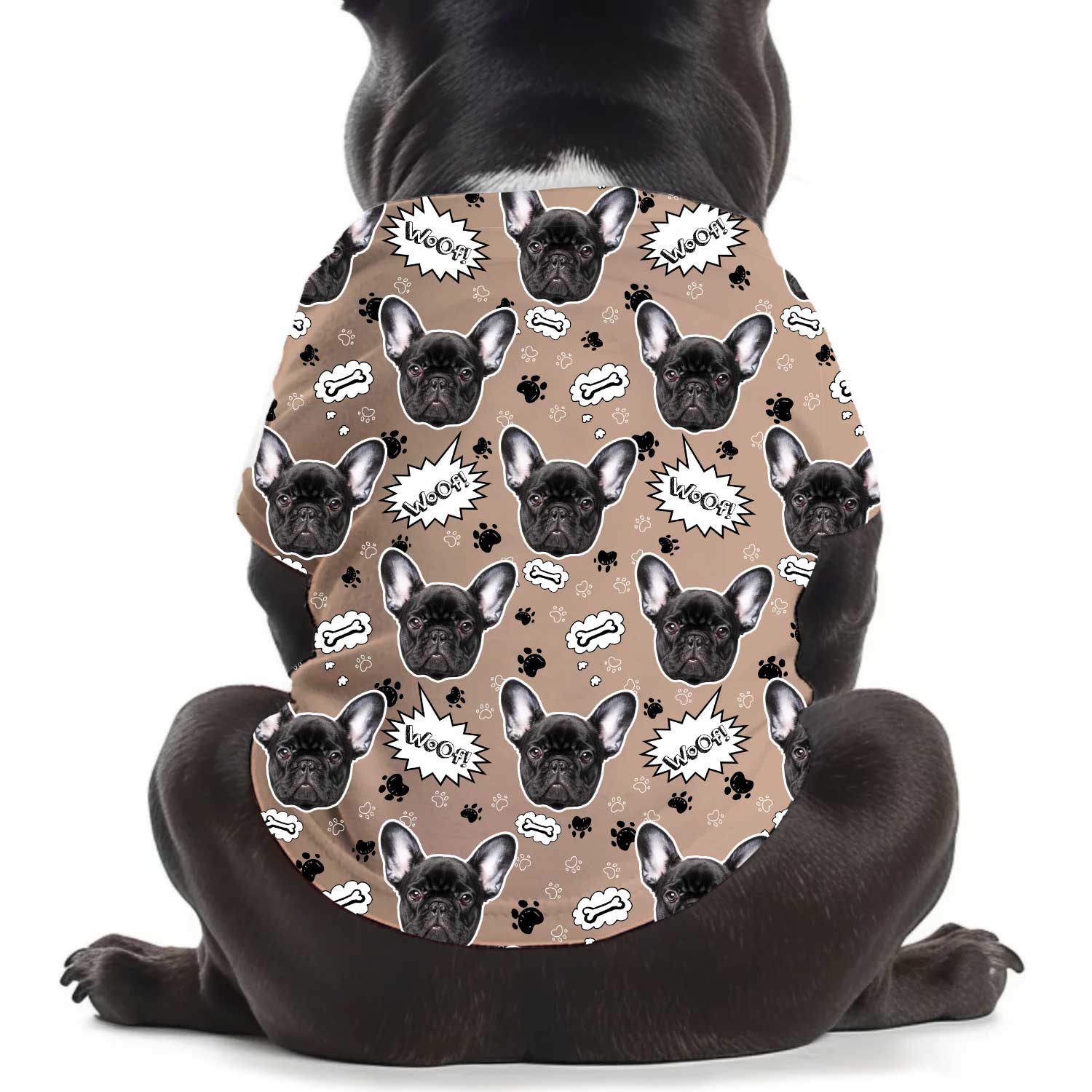 Woof Puppy Print Personalised Dog T Shirt