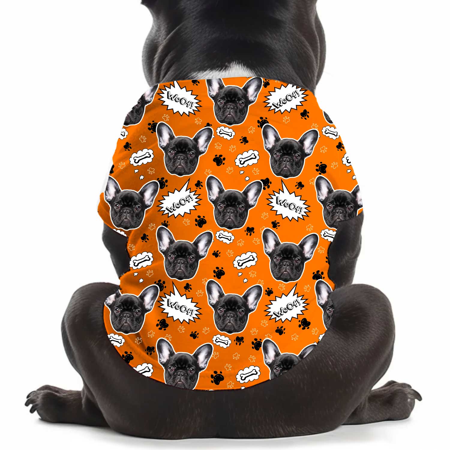 Woof Puppy Print Personalised Dog T Shirt