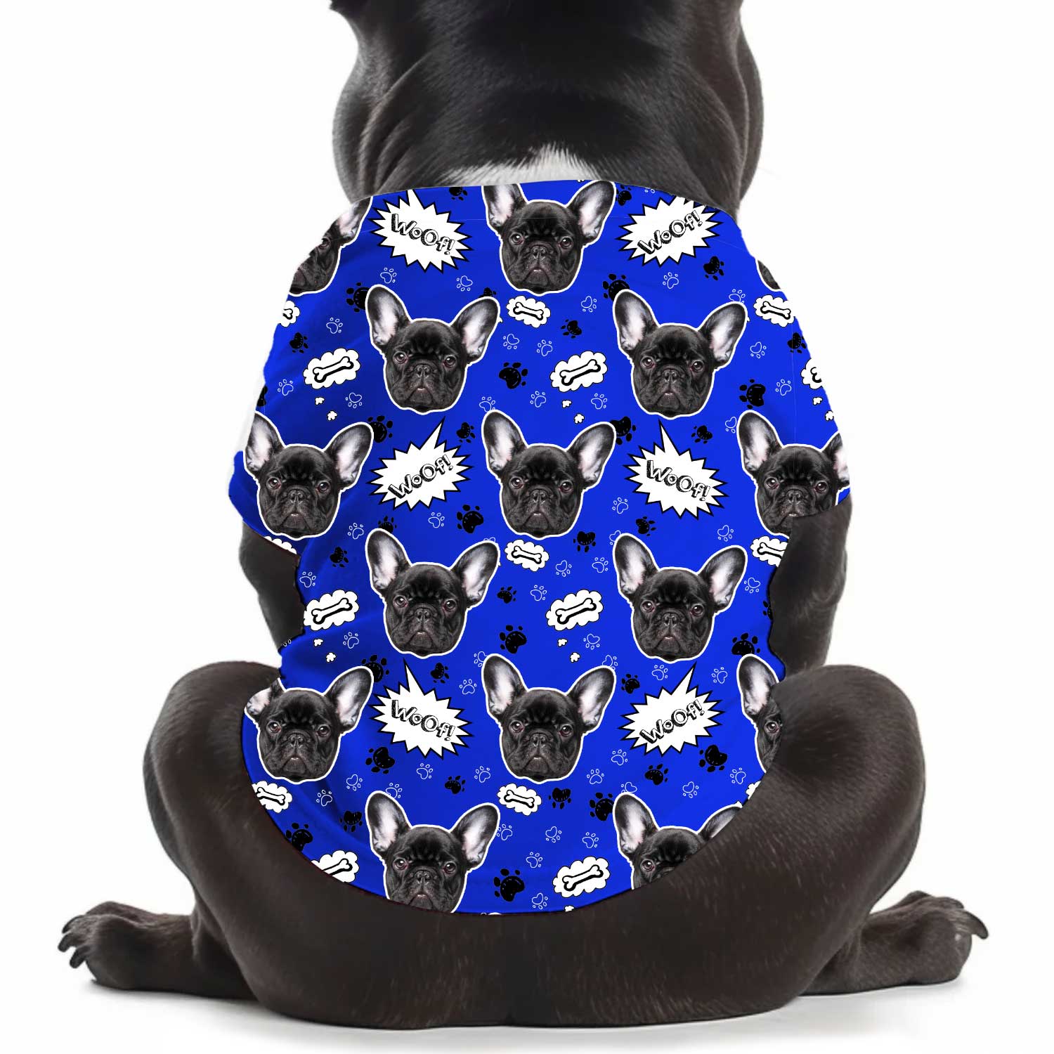 Woof Puppy Print Personalised Dog T Shirt