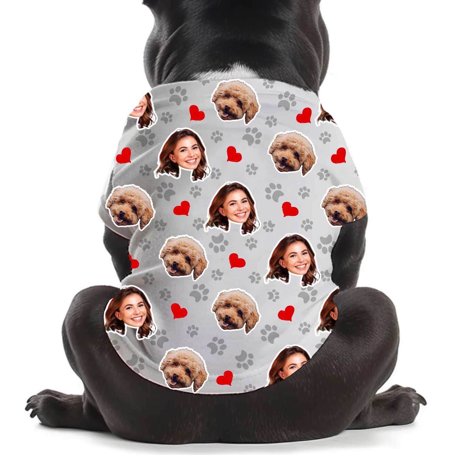Paws and Hearts Personalised Dog T Shirt