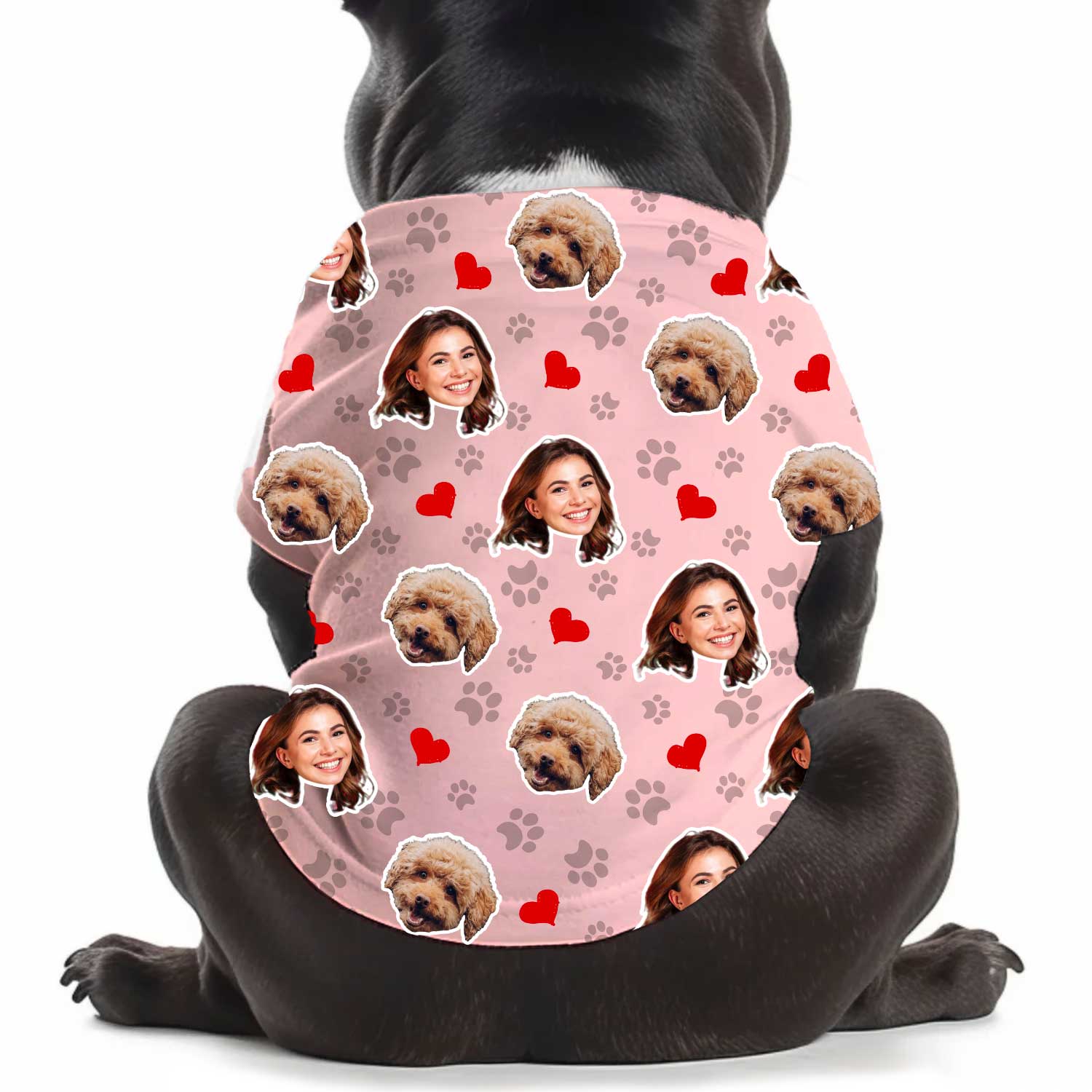 Paws and Hearts Personalised Dog T Shirt