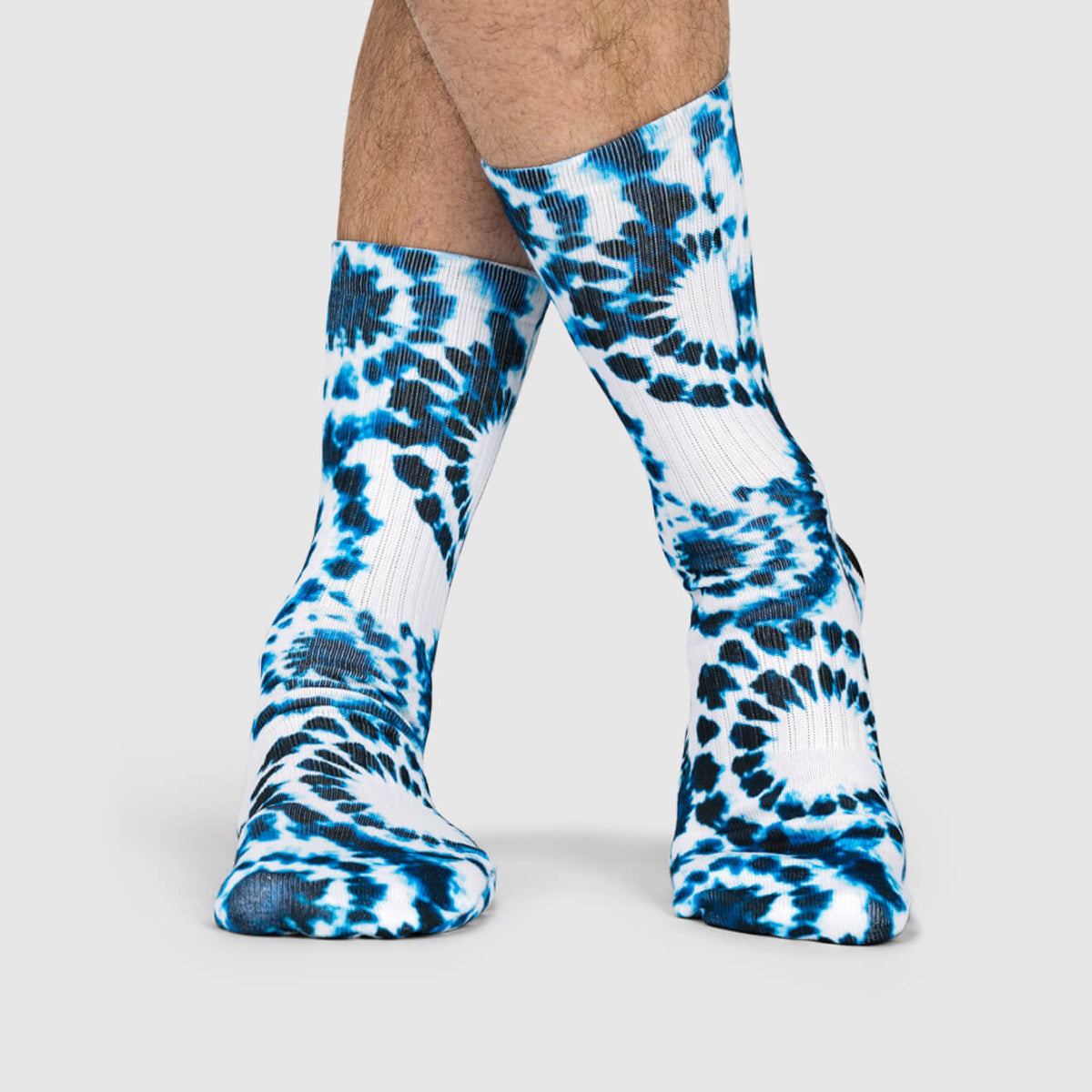 Blue Circle Tie Dye Socks