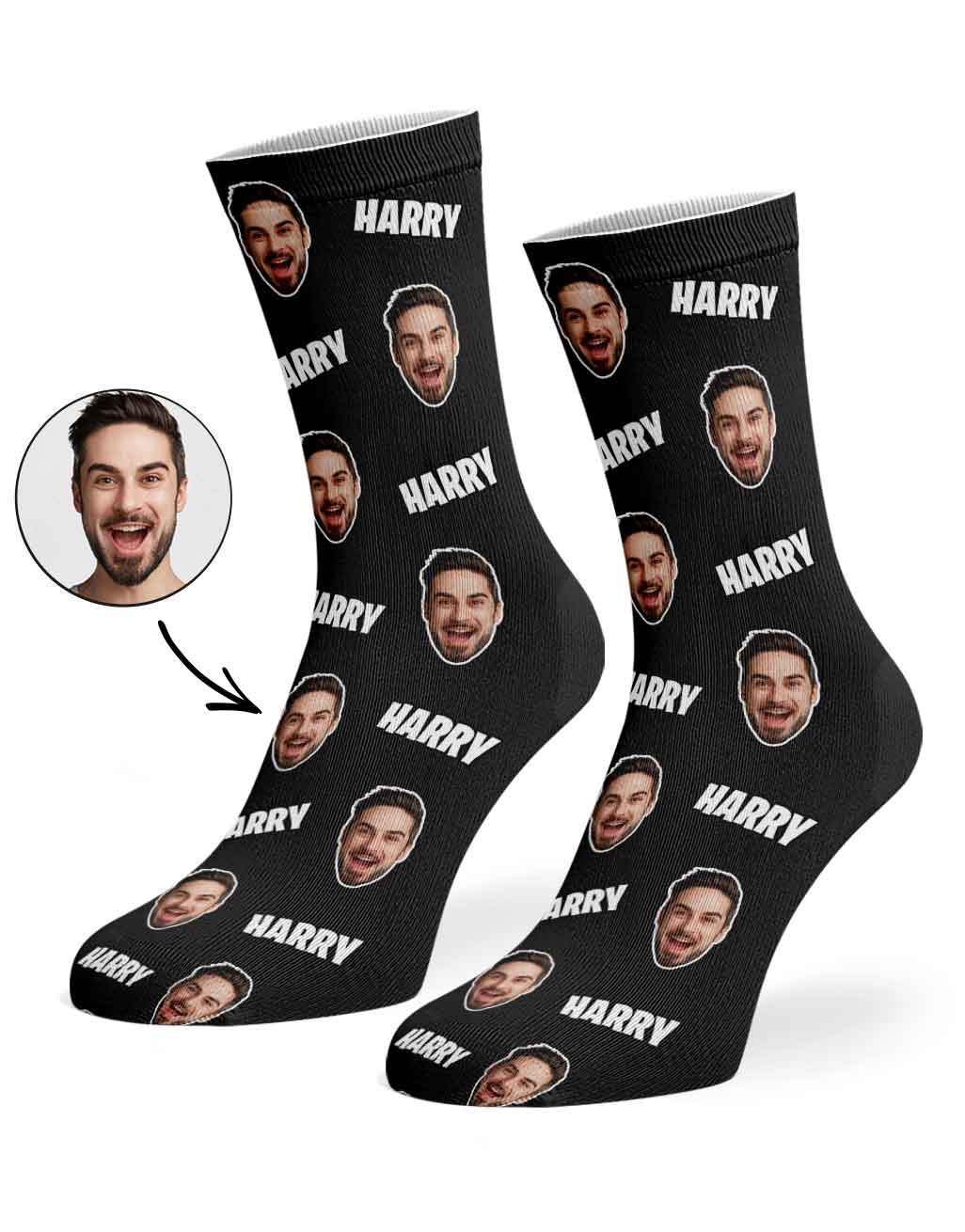 Your Name & Face Personalised Socks