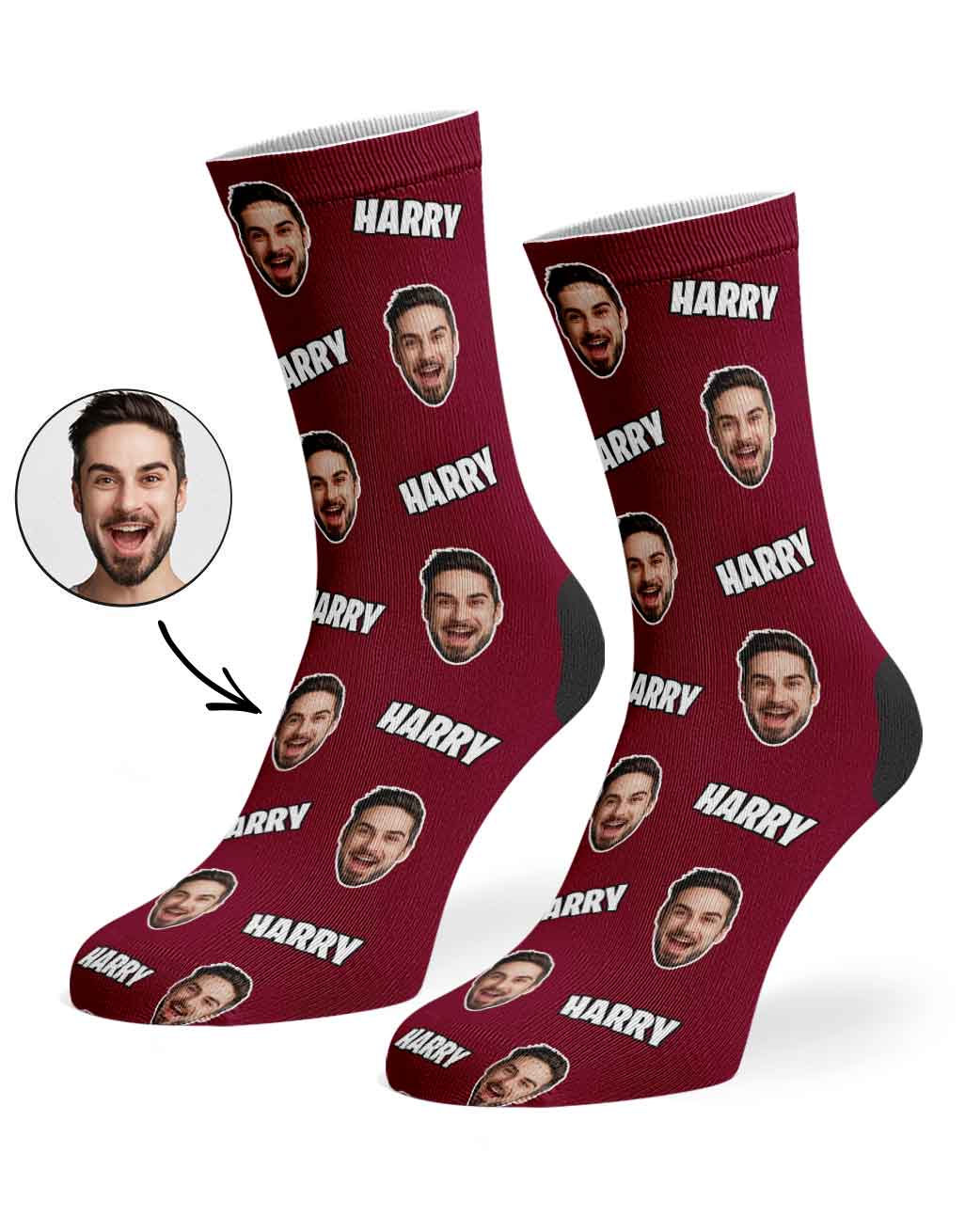 Your Name & Face Personalised Socks