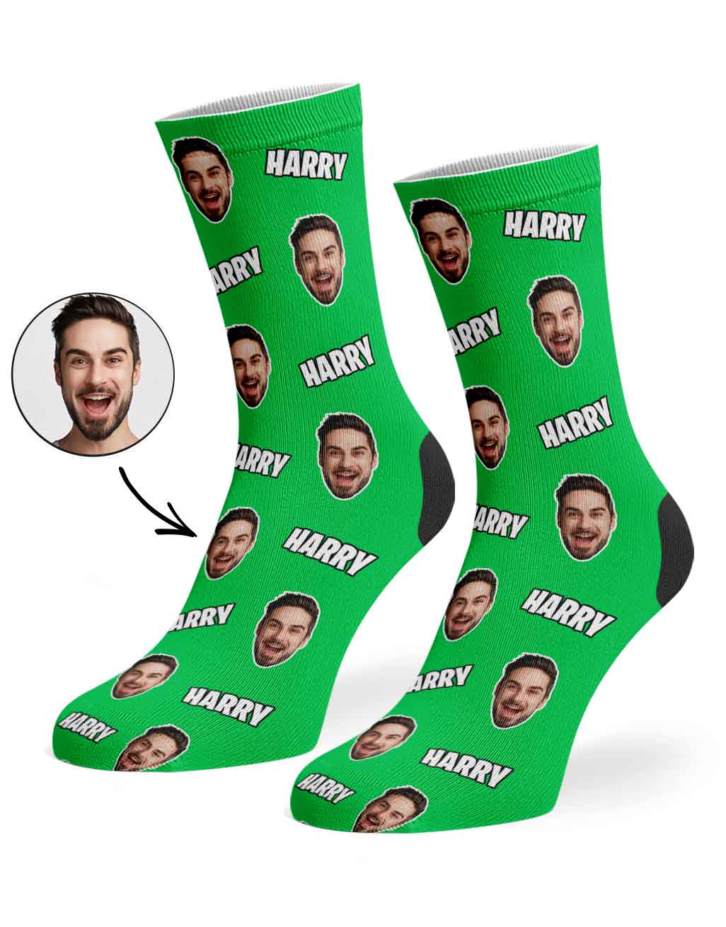 Your Name & Face Personalised Socks