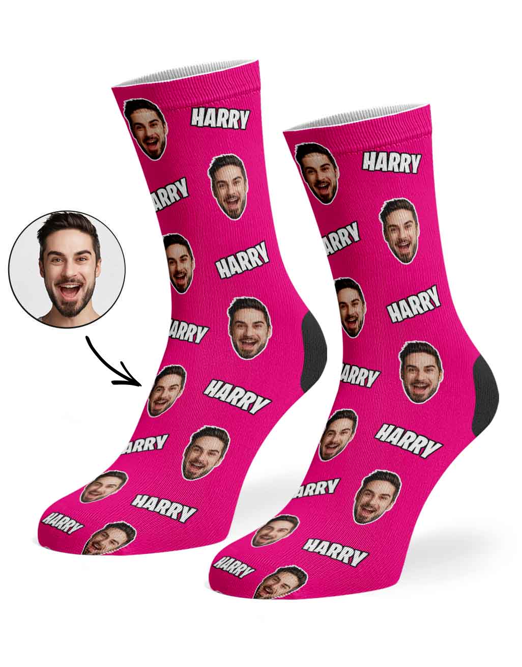 Your Name & Face Personalised Socks