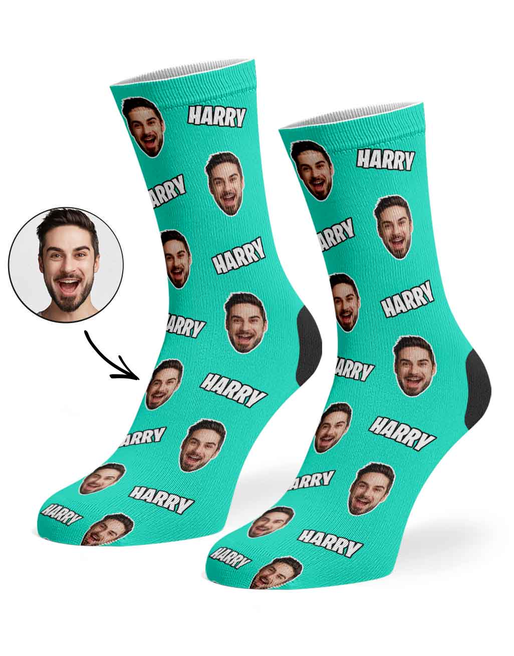 Your Name & Face Personalised Socks