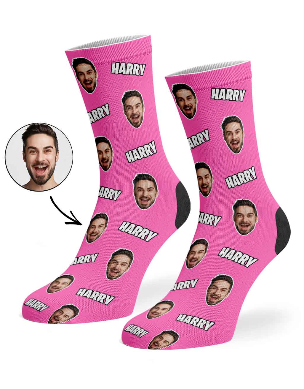 Your Name & Face Personalised Socks