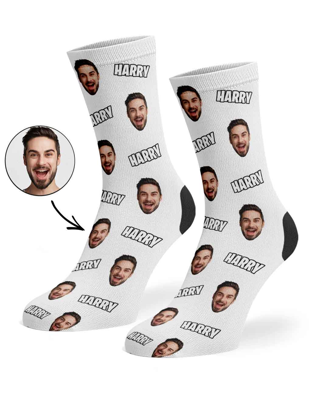 Your Name & Face Personalised Socks