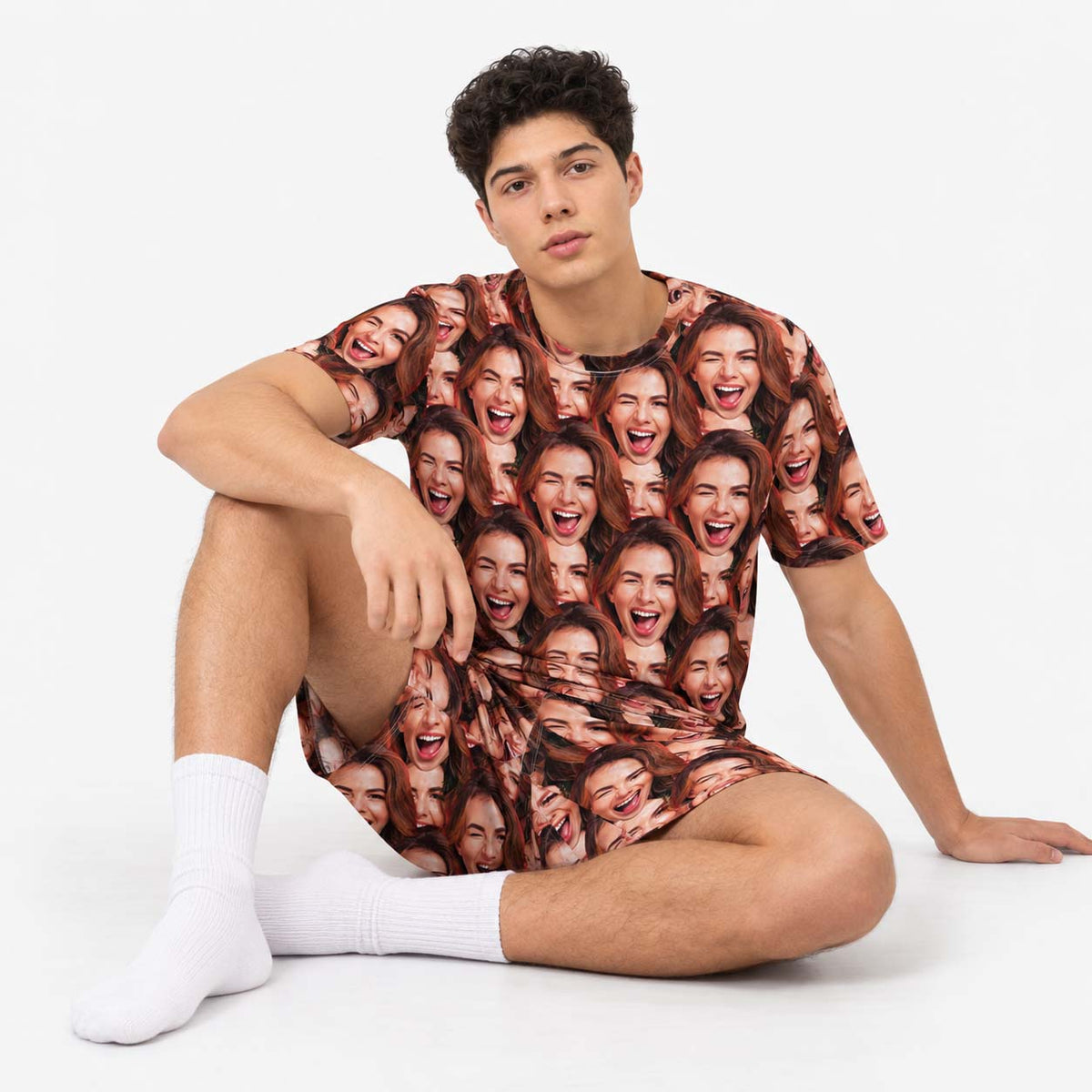 Men's Face Mash Pyjamas - Shorts Set