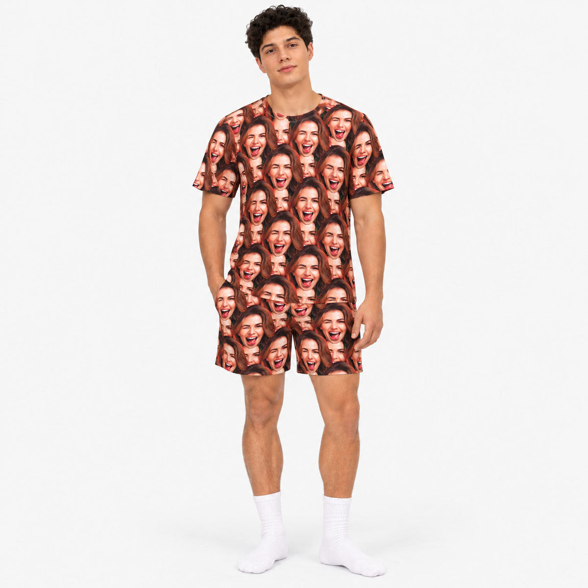 Men's Face Mash Pyjamas - Shorts Set