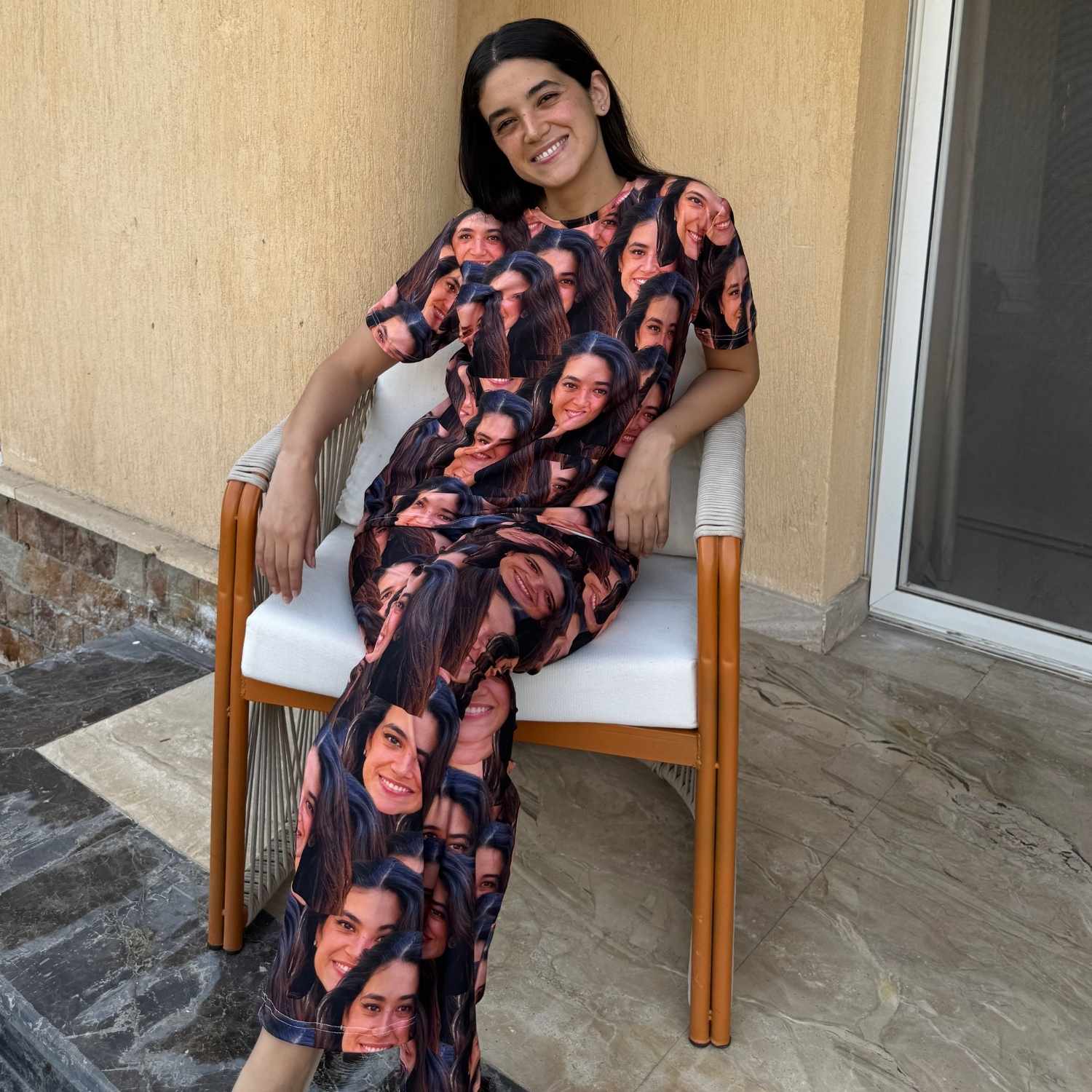 Women's Custom Face & Name Personalised Pyjamas - Trouser Set