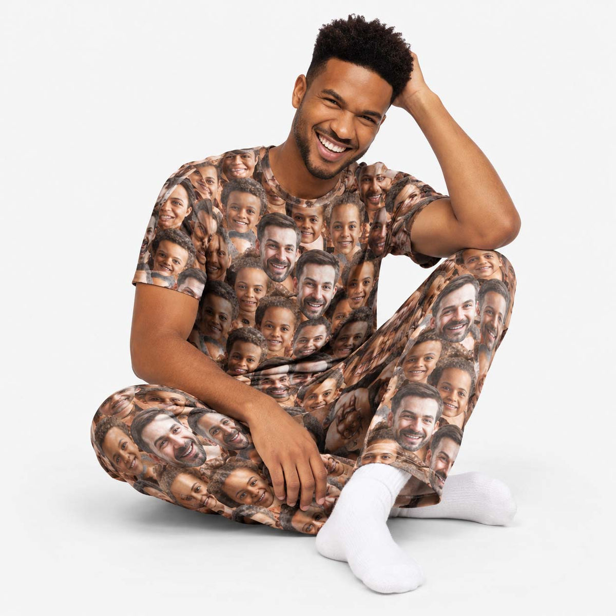 Family Face Mash Personalised Pyjamas - Trouser Set
