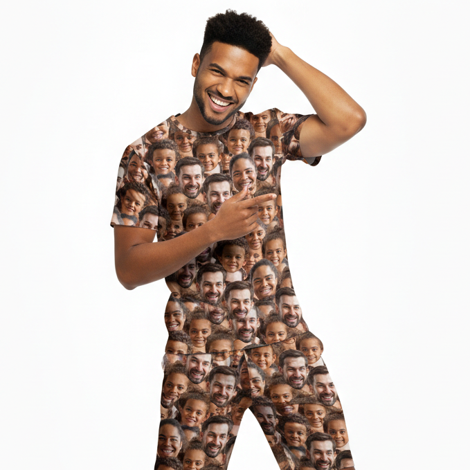 Family Face Mash Mens Pyjamas