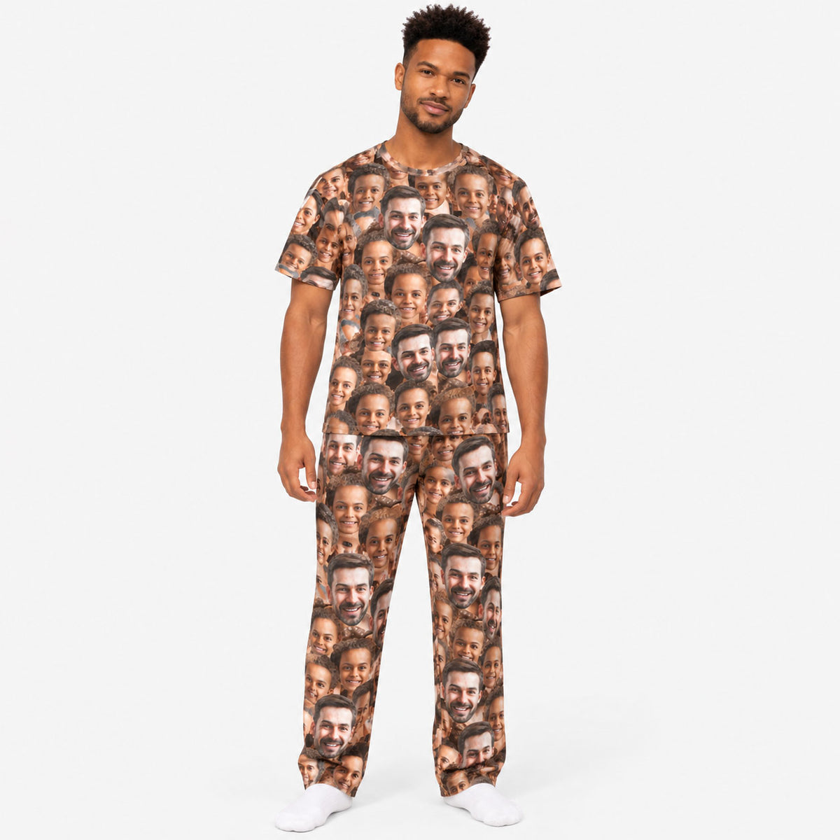 Family Face Mash Personalised Pyjamas - Trouser Set