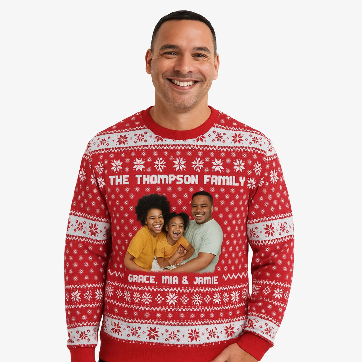 Your Family Name & Names Personalised Christmas Jumper