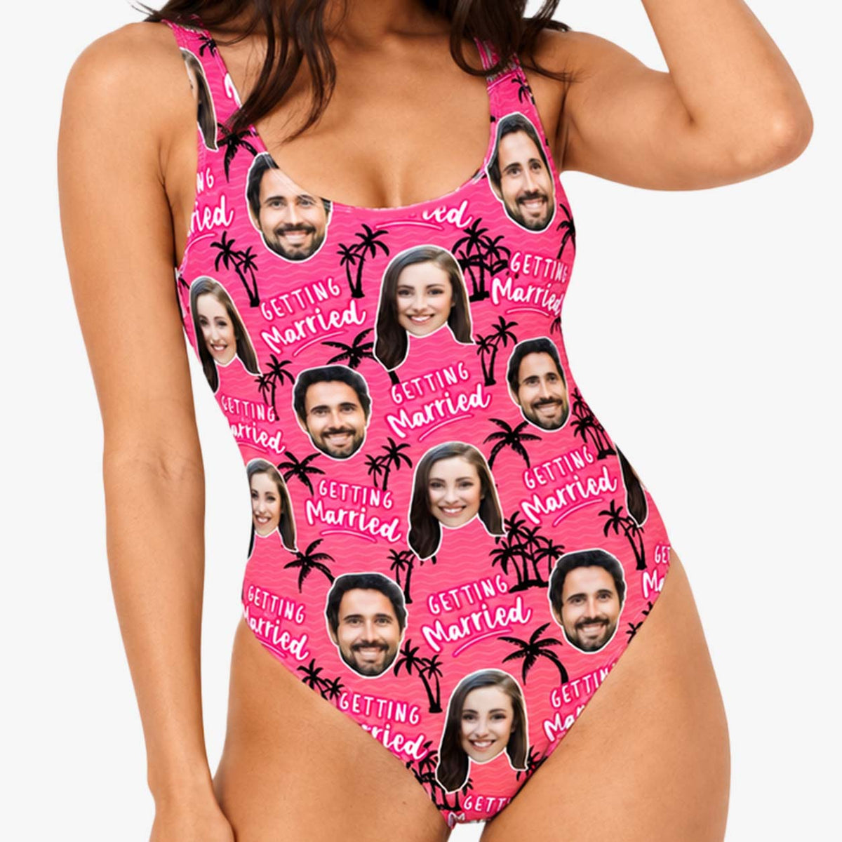 Getting Married Personalised Faces Swimsuit