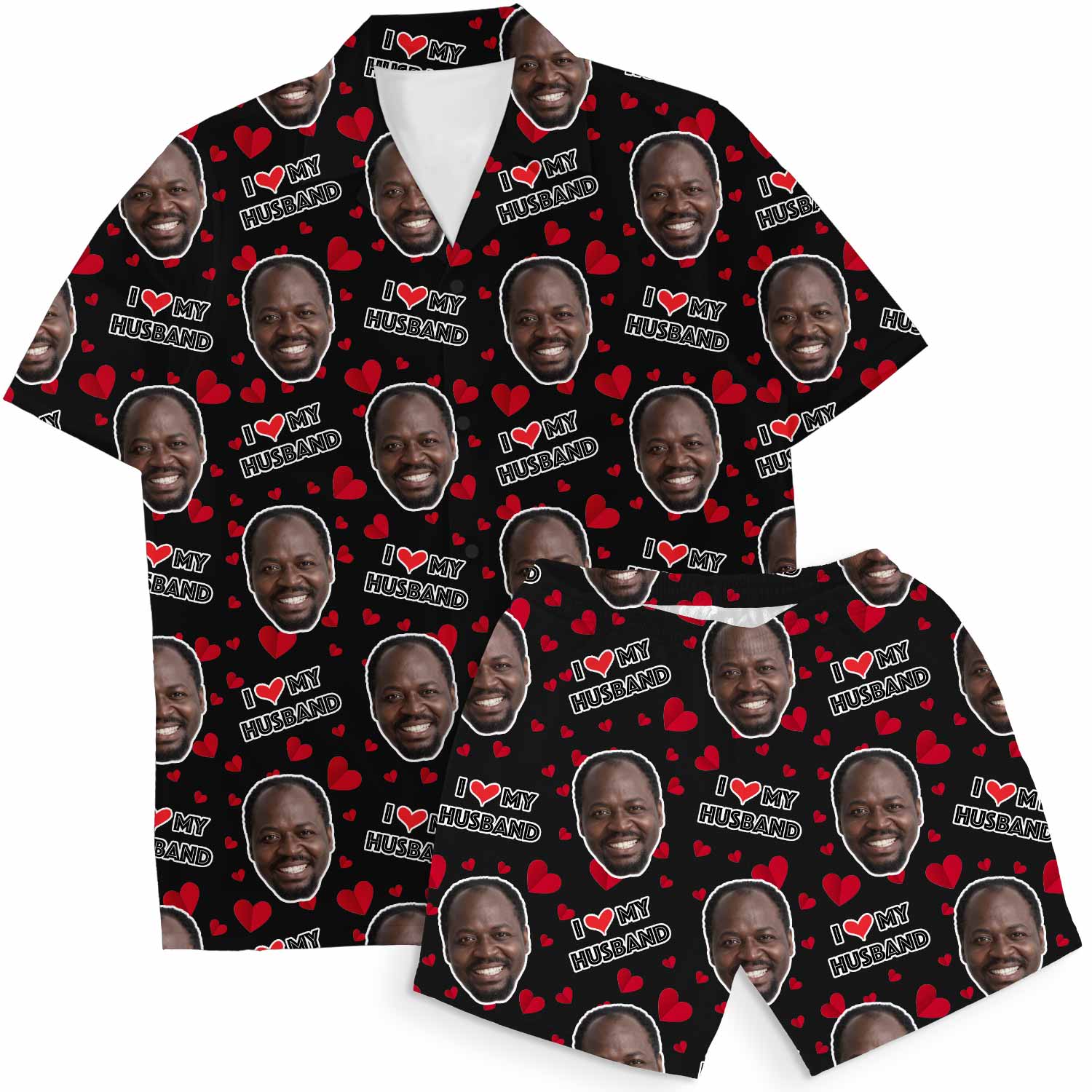 I Love My Husband Personalised Hawaiian Shirt Shorts Set