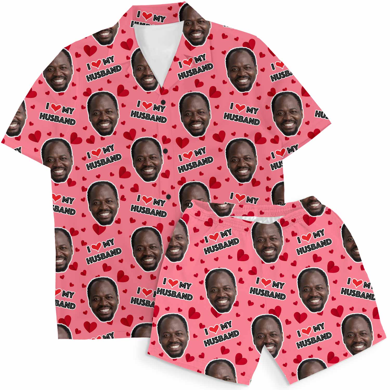 I Love My Husband Personalised Hawaiian Shirt Shorts Set