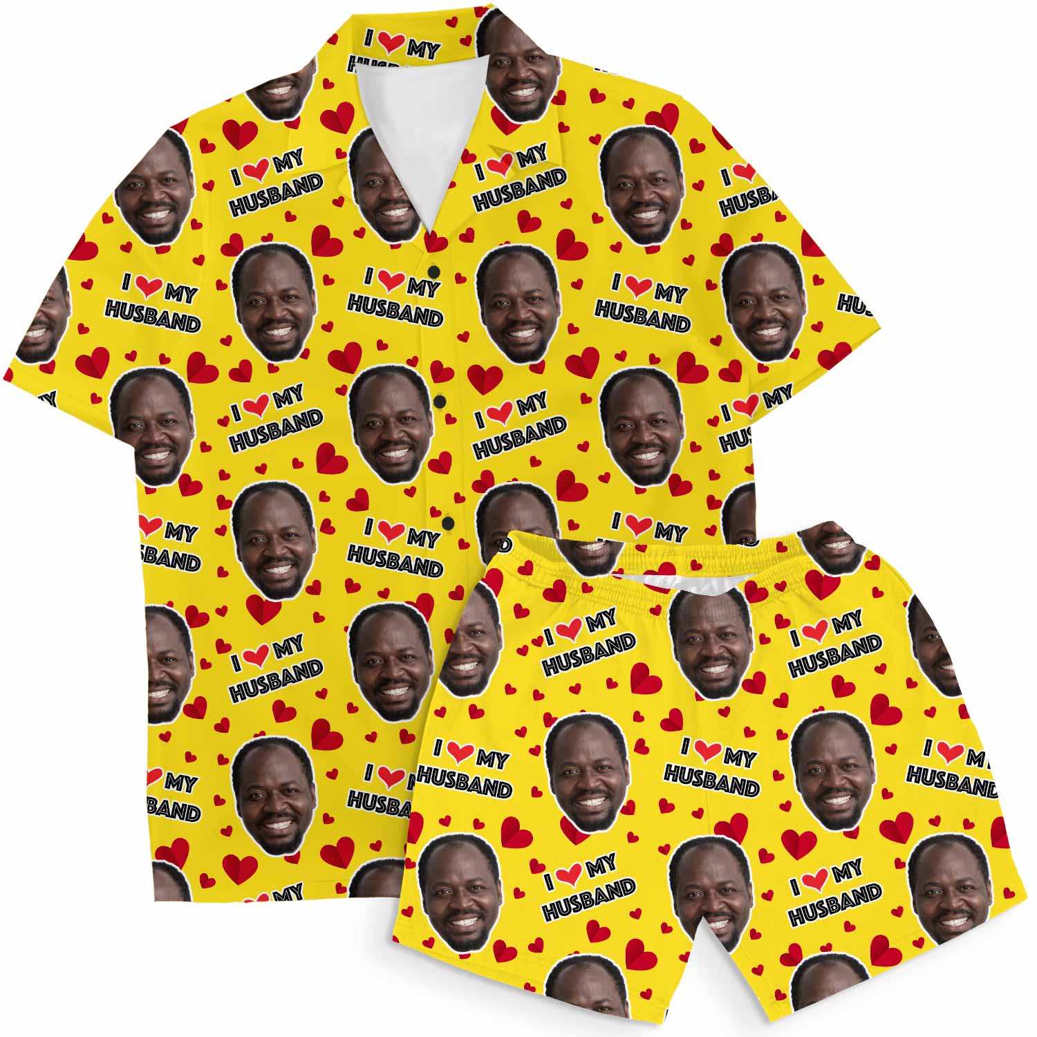 I Love My Husband Personalised Hawaiian Shirt Shorts Set