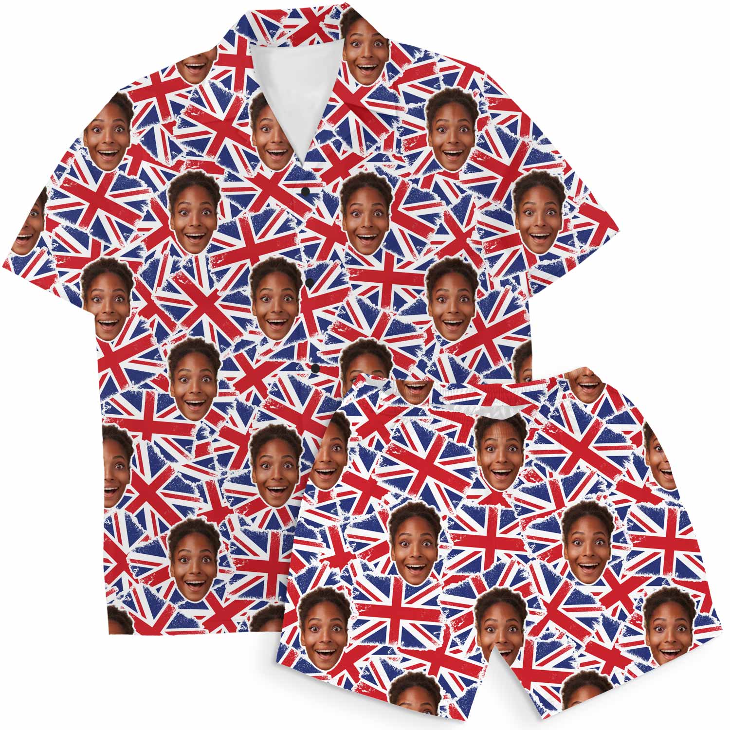 UK Flags Personalised Hawaiian Shirt Shorts Set
