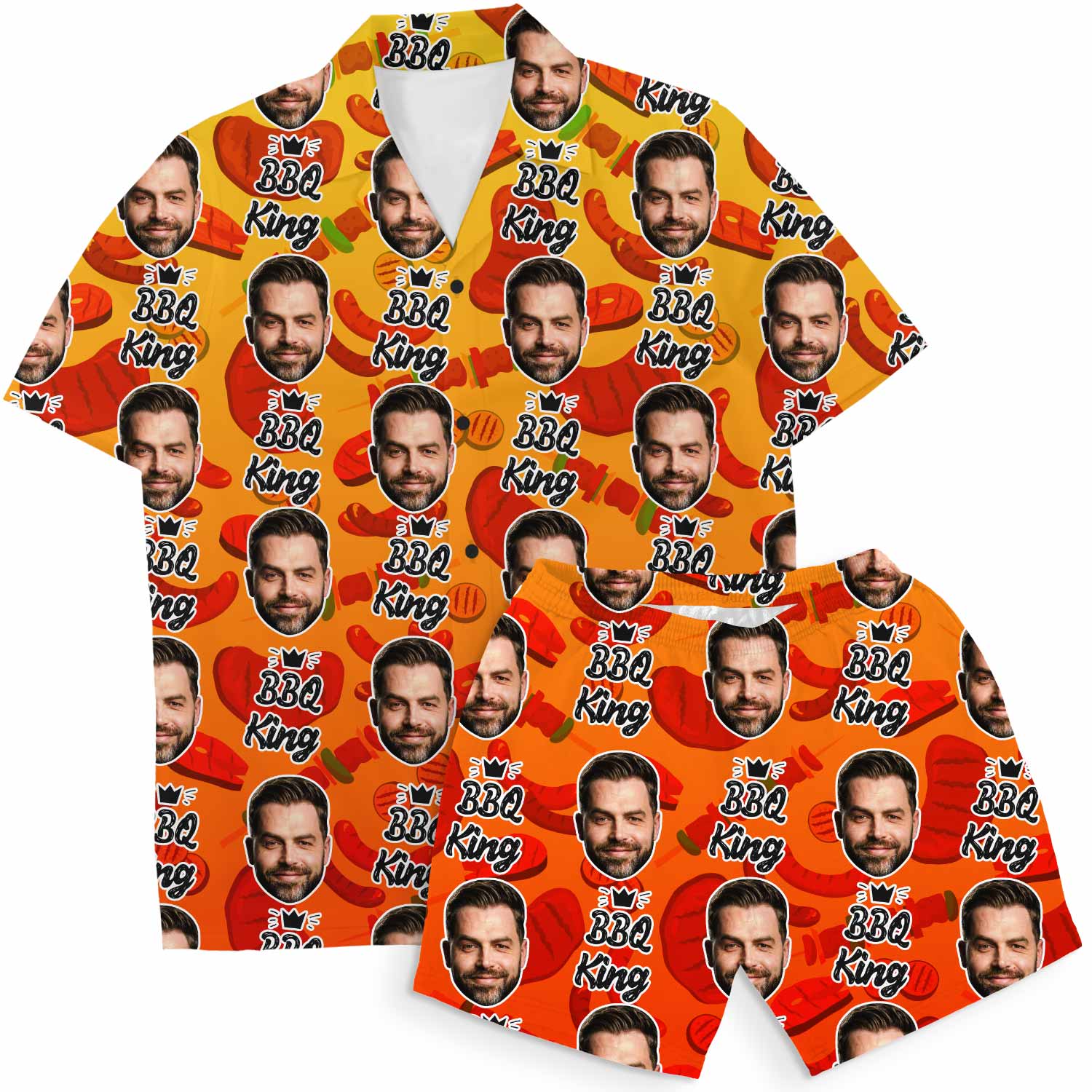 BBQ King Personalised Hawaiian Shirt Shorts Set