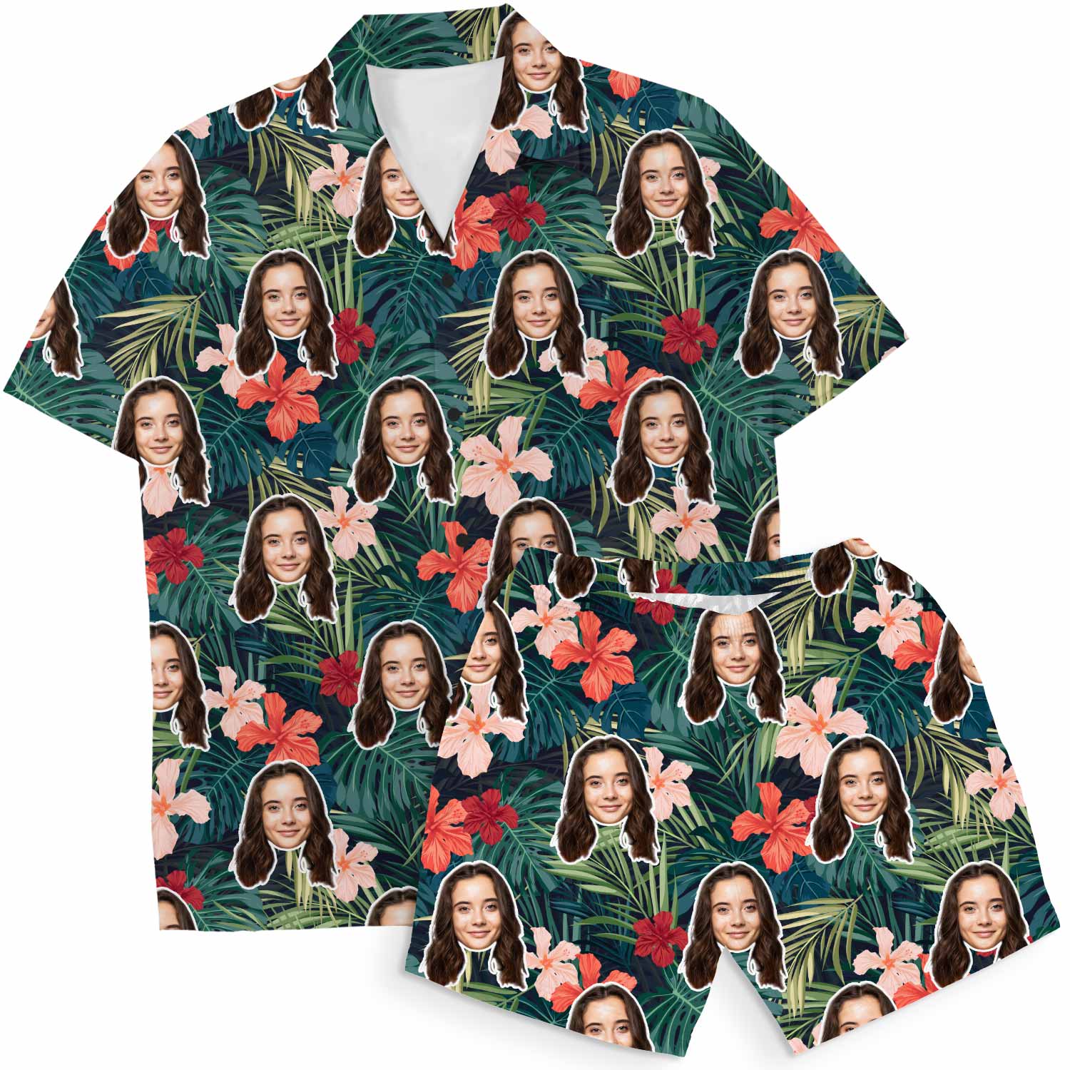 Tropical Forest Personalised Hawaiian Shirt Shorts Set