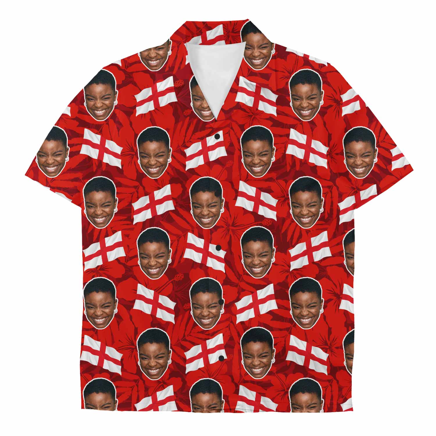 England Tropical Custom Face Hawaiian Shirt