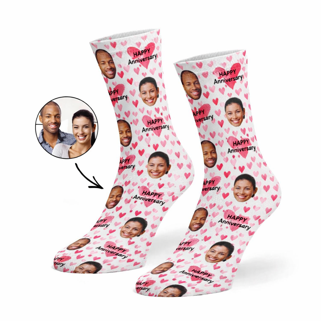 Happy Anniversary Hearts Socks