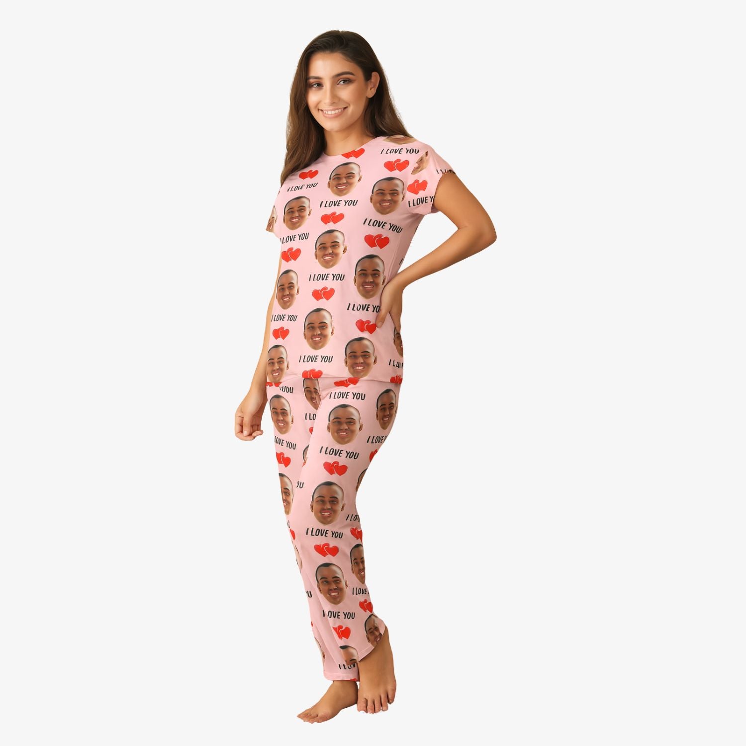 Women's I Love You Personalised Pyjamas - Trouser Set
