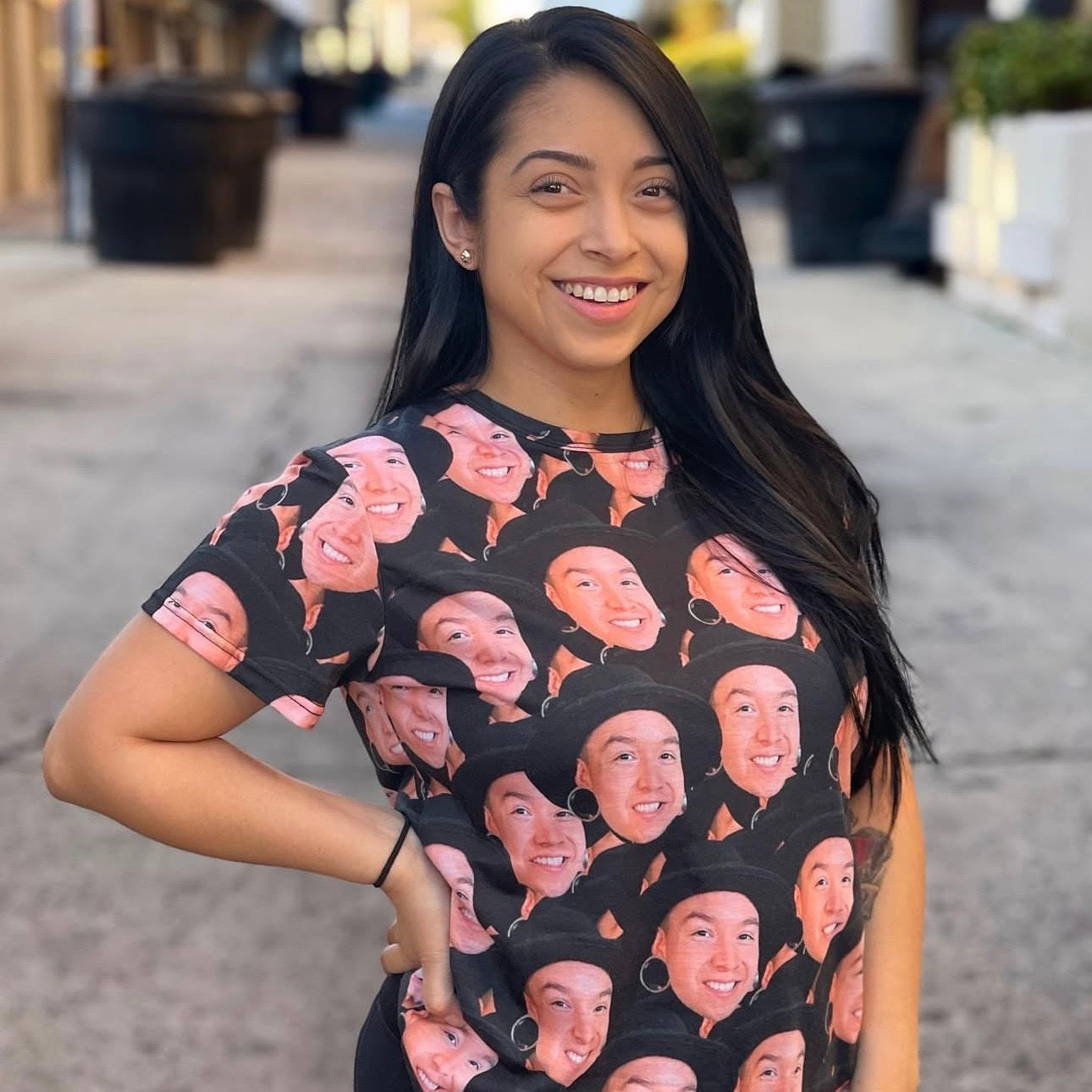 Women's Personalised PJs Face Mash Shorts Set