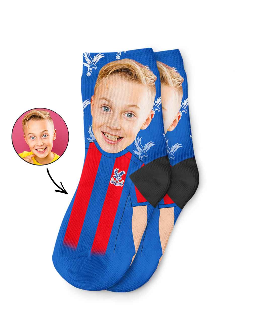 Crystal Palace Fan Kids Socks Personalised Crystal Palace Gift