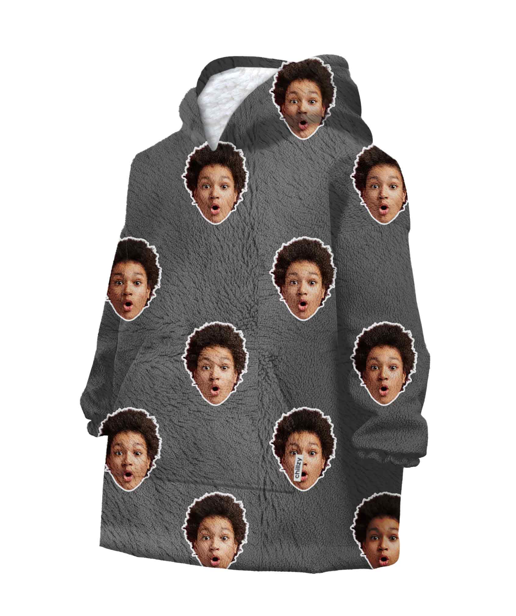 Your Face Chillzy Kids Hoodie Blanket