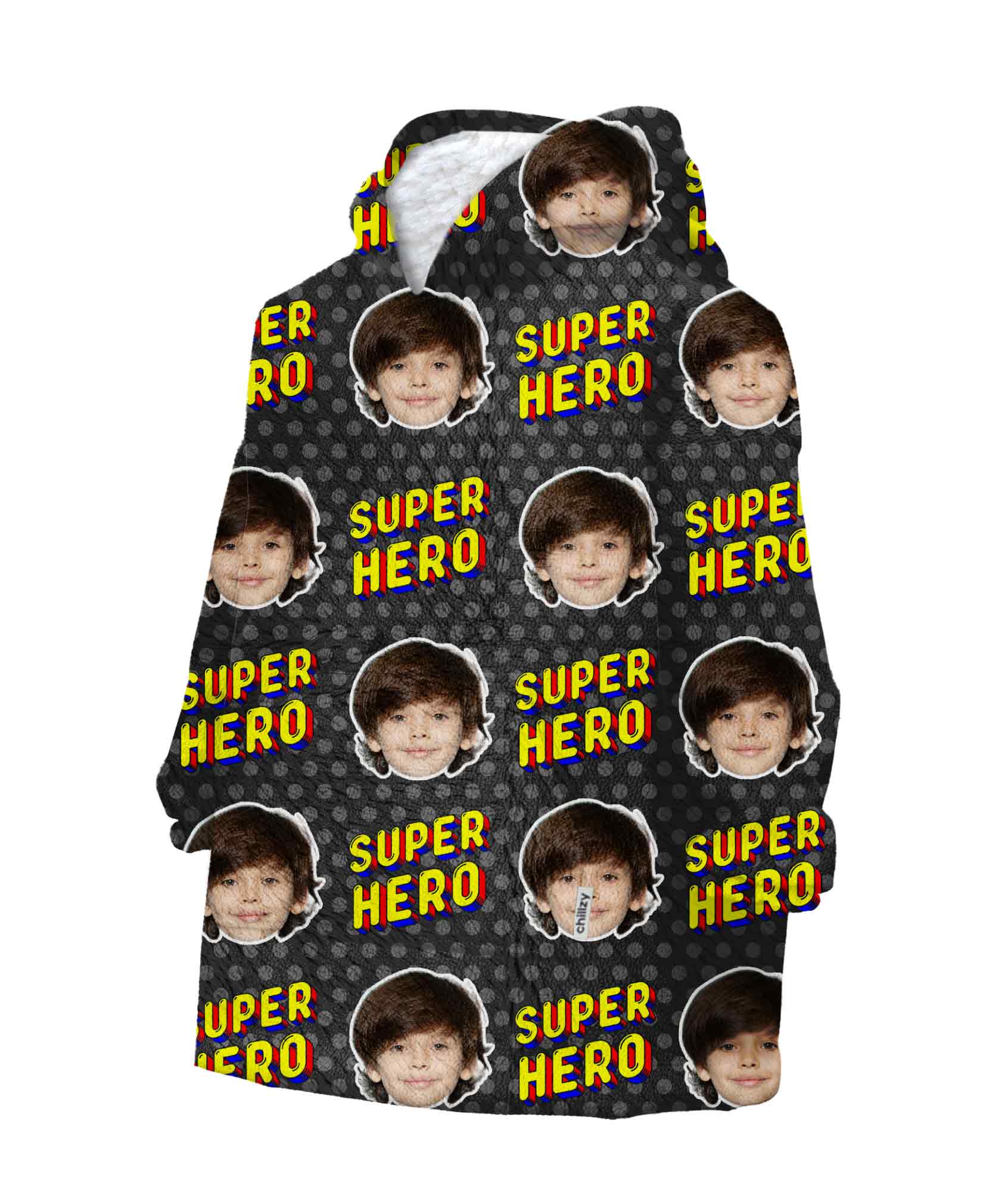 Super Hero Kids Hoodie Blanket
