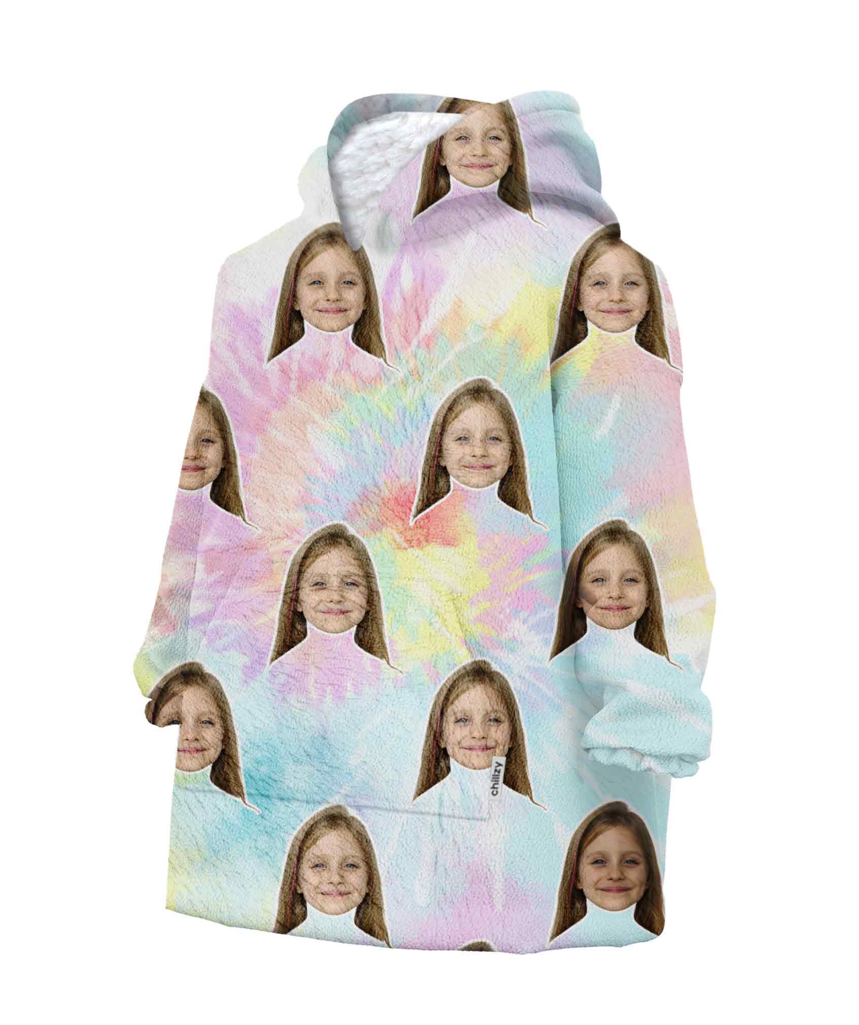 Tie Dye Kids Hoodie Blanket