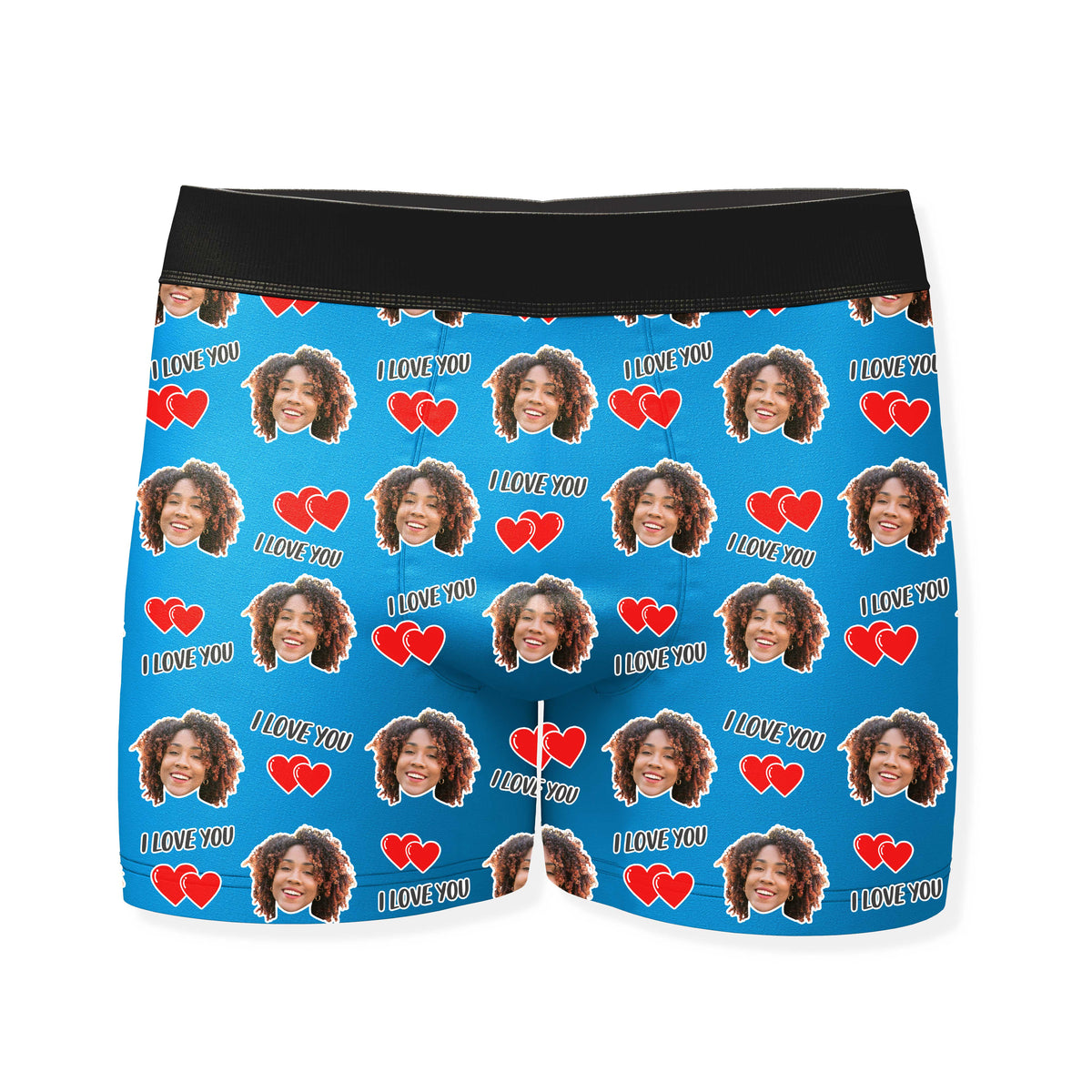 I Love You Custom Face Boxers