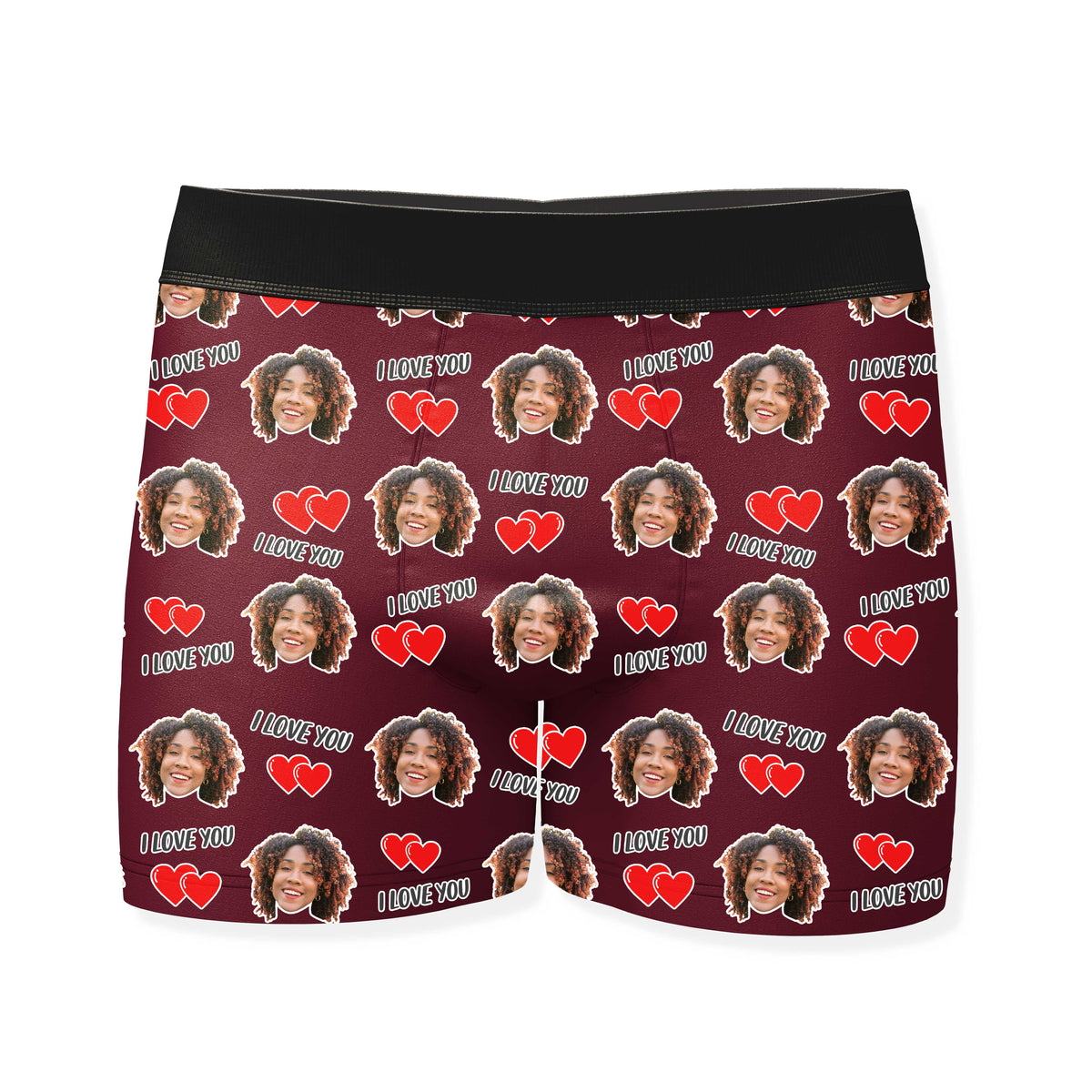 I Love You Custom Face Boxers