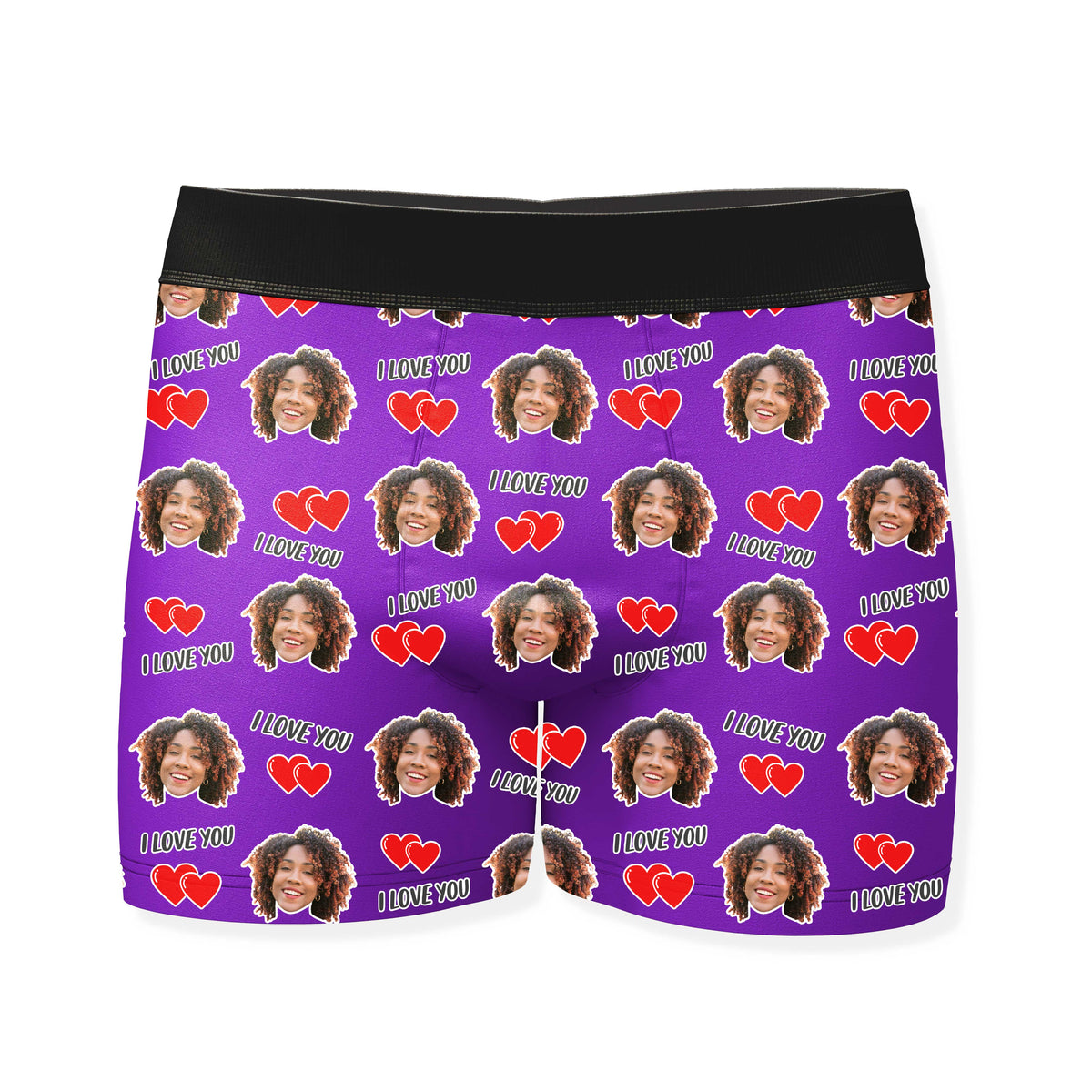 I Love You Custom Face Boxers