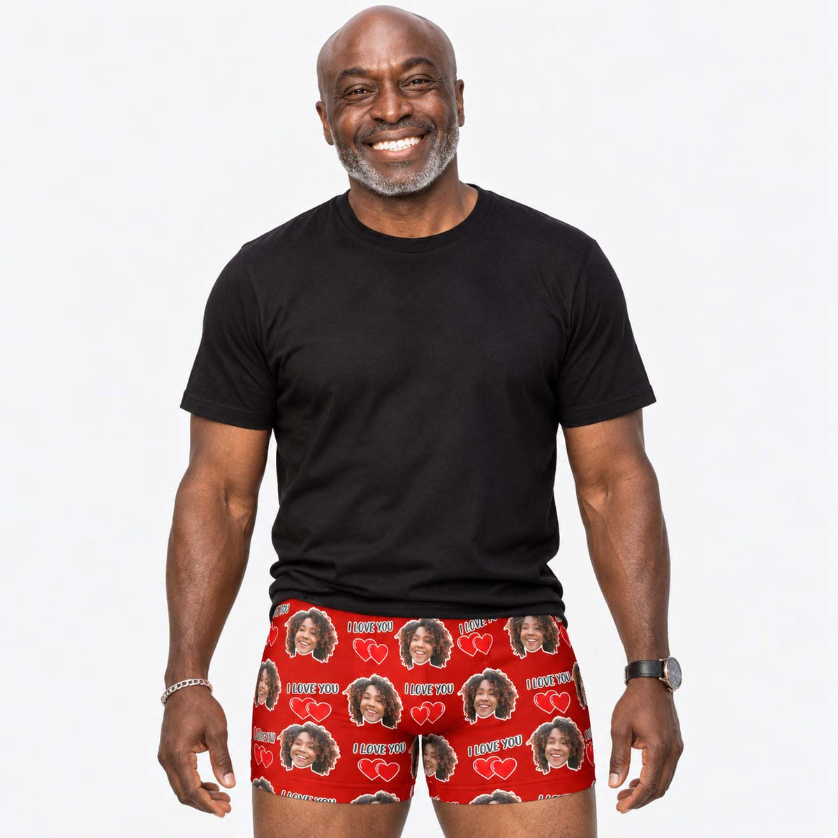 I Love You Custom Face Boxers