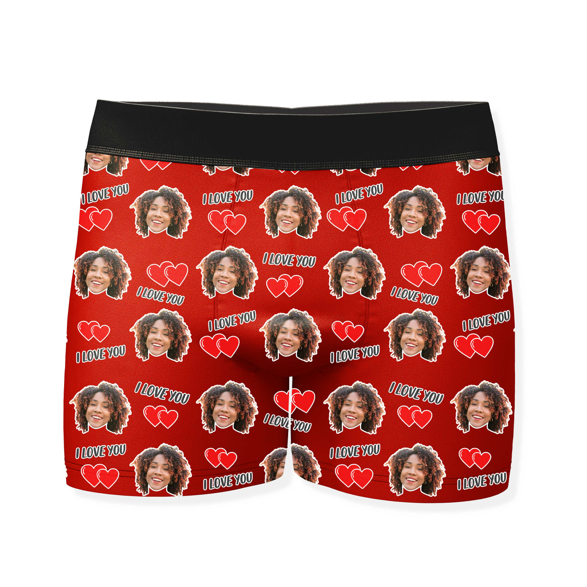 I Love You Custom Face Boxers