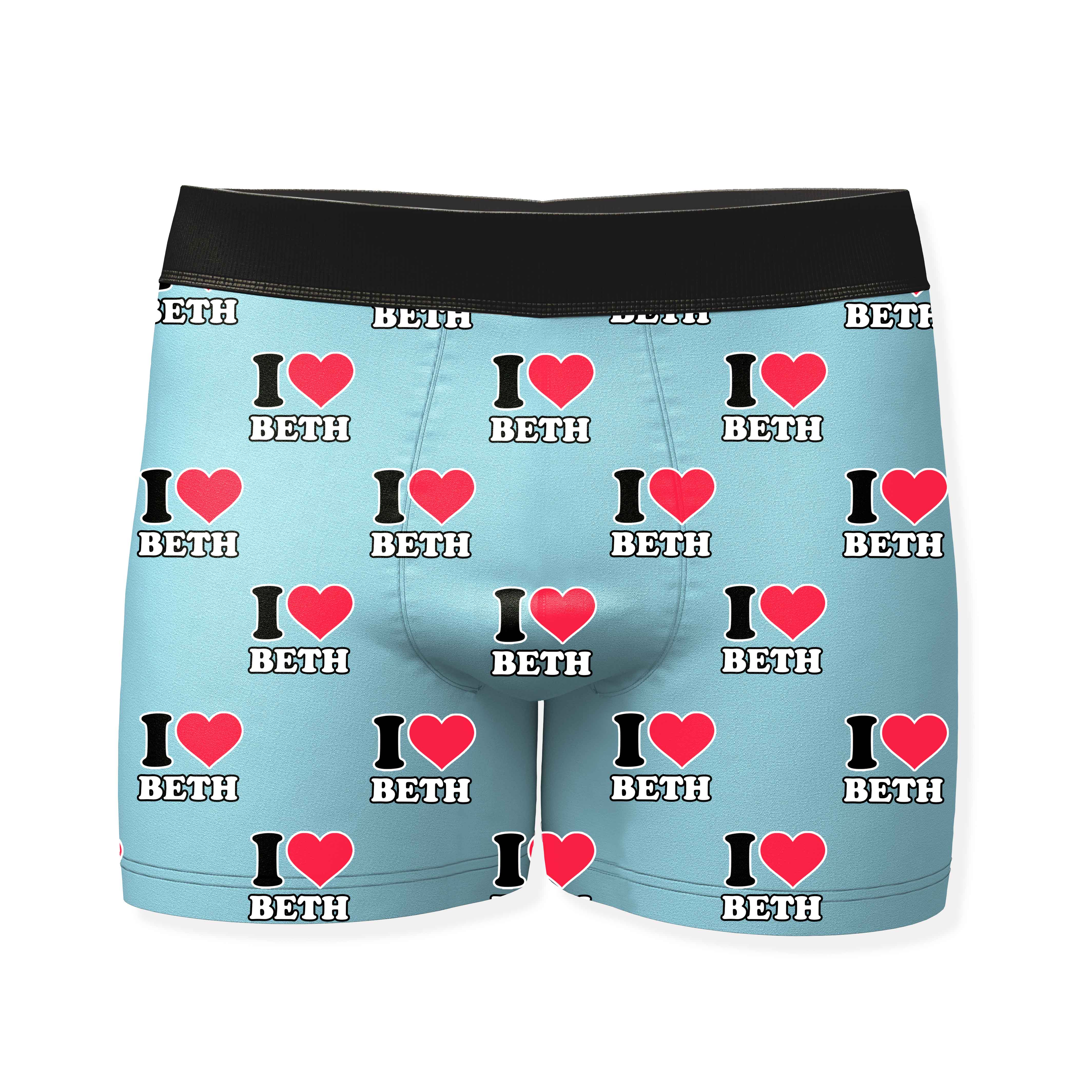 I Heart Name Personalised Boxers
