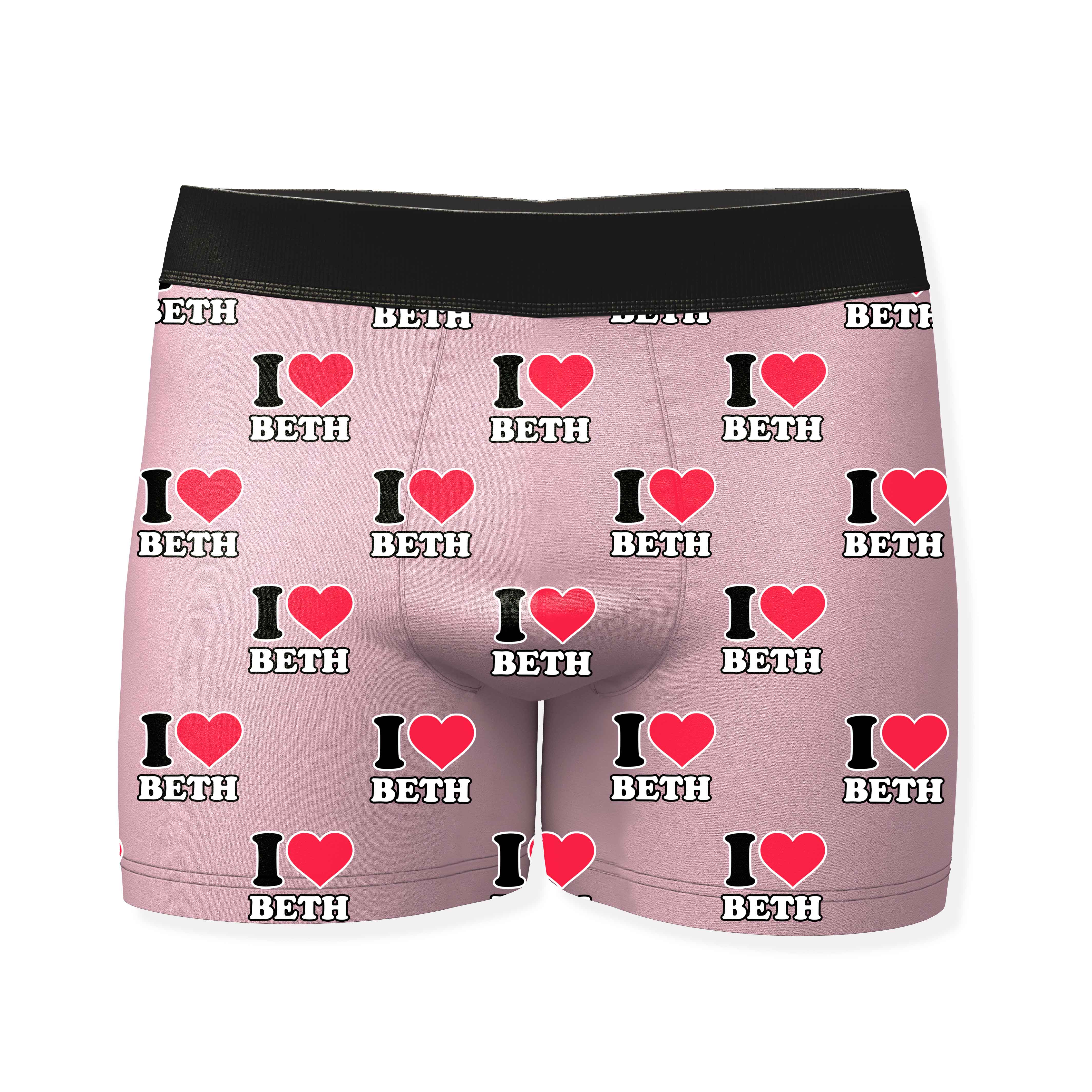I Heart Name Personalised Boxers